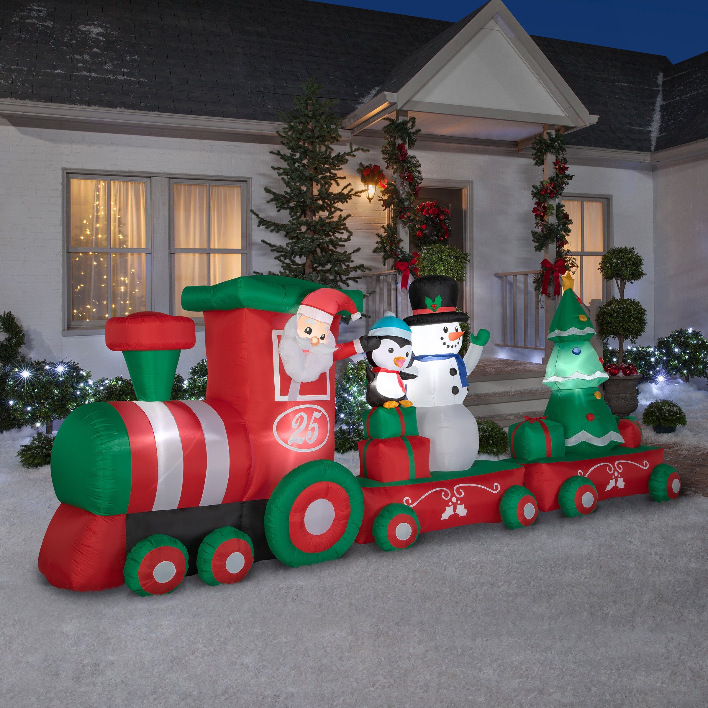 16 ft. Inflatable Holiday Train with LED Lights