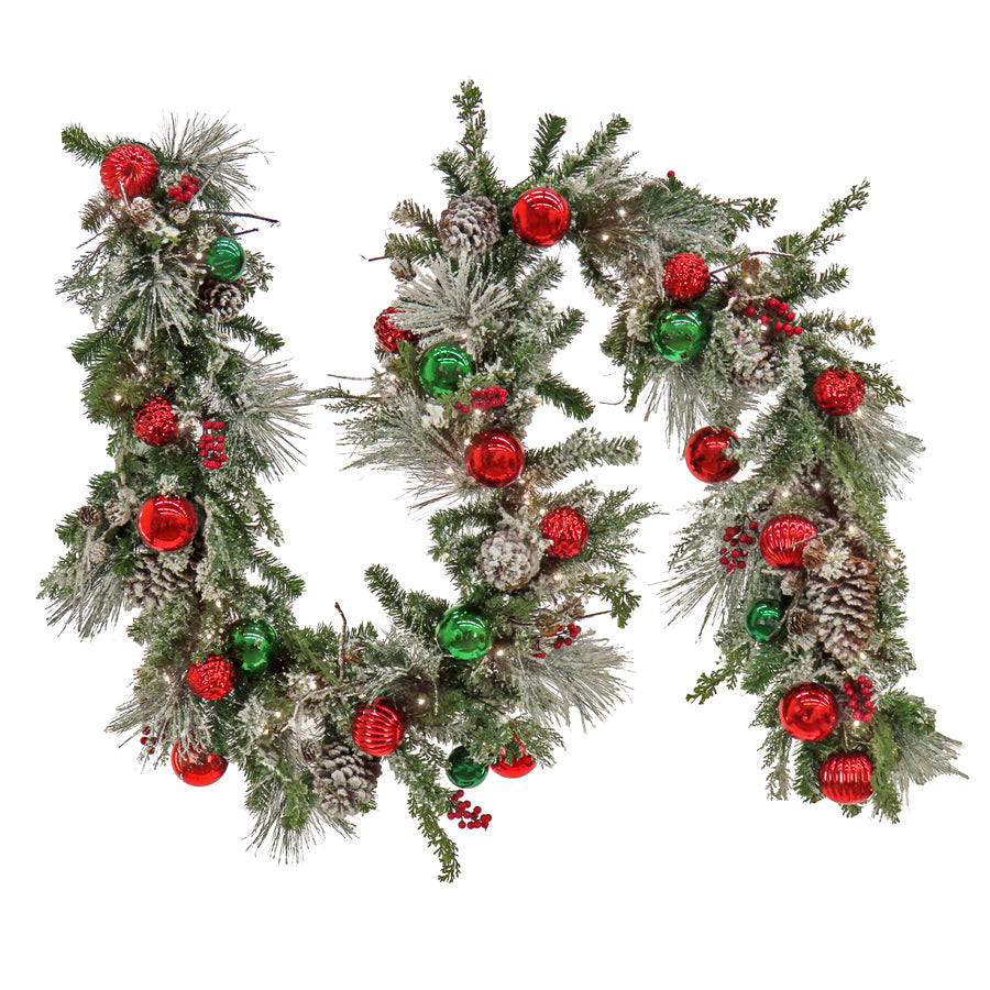 9 ft. Pre-Lit General Store Collection Decorated Garland
