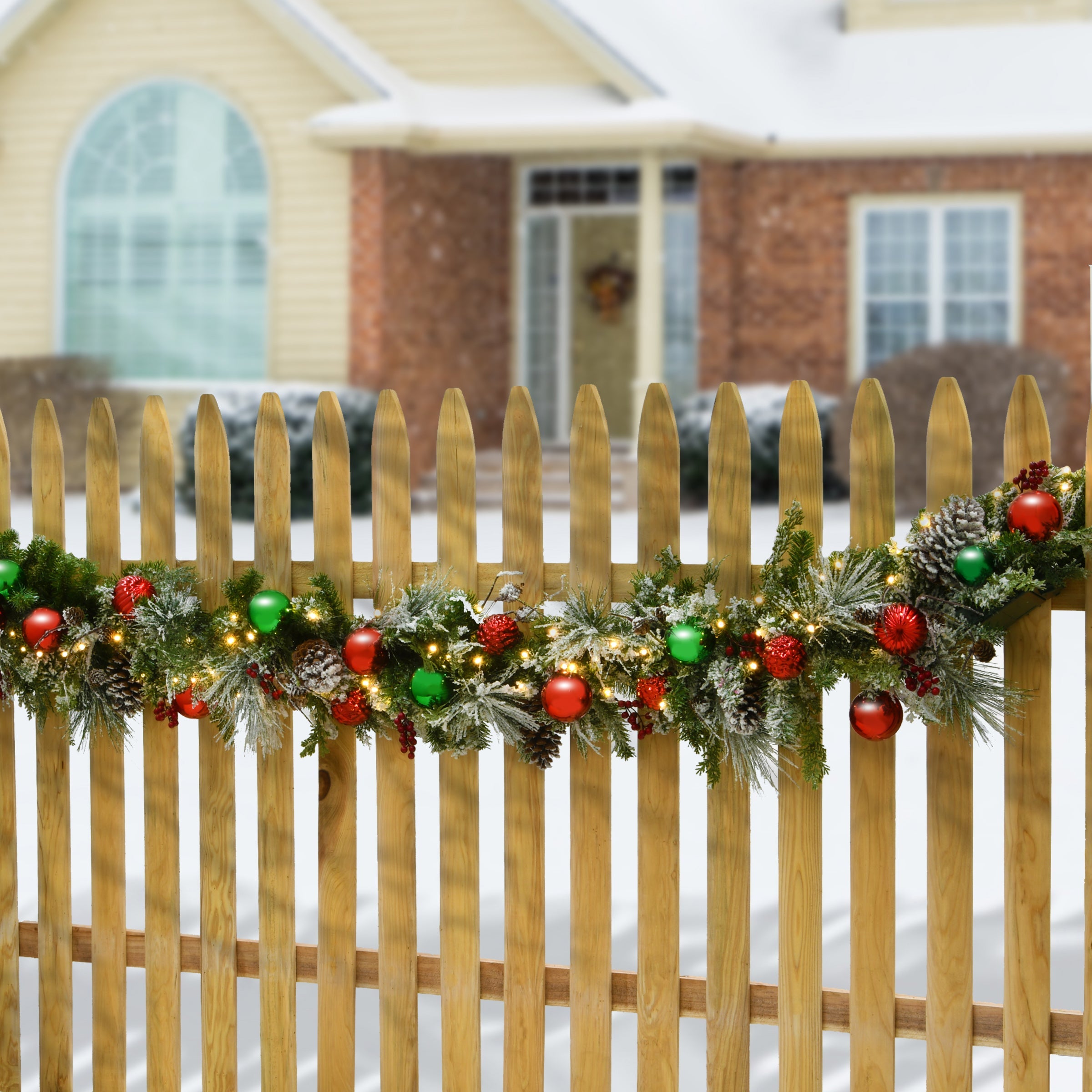 9 ft. Pre-Lit General Store Collection Decorated Garland