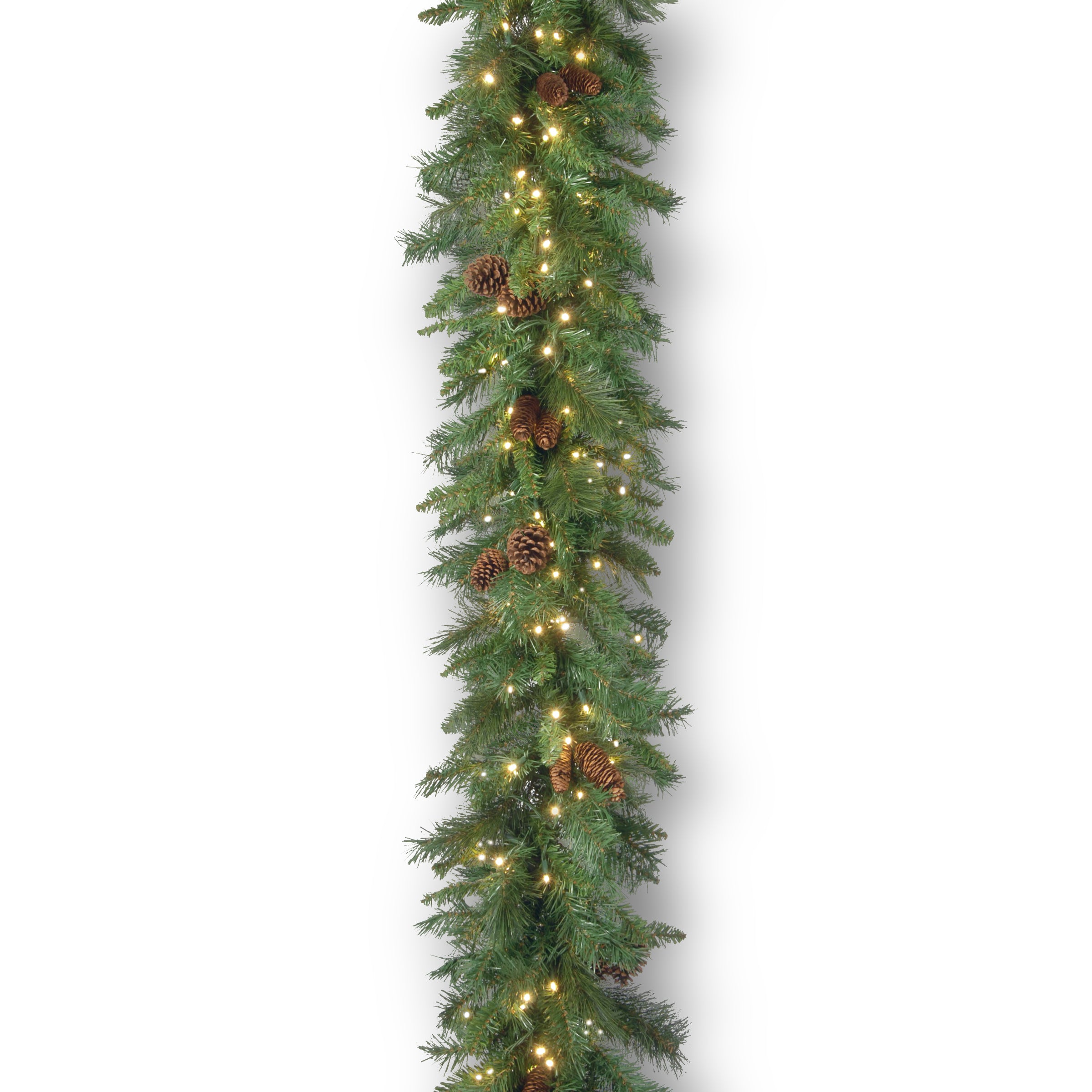 9 ft. Pre-Lit Garwood Spruce Garland with Warm White LED Lights - 24 in Diameter