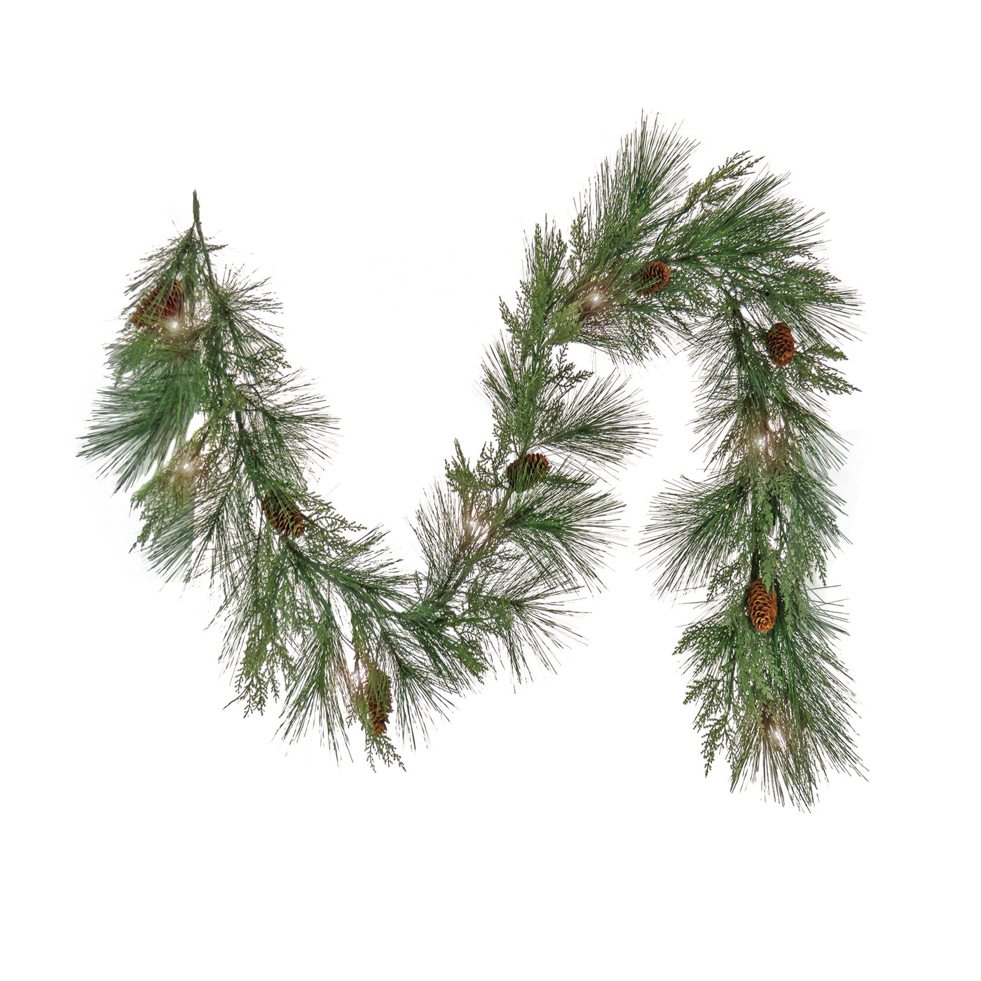 6 ft. Pre-Lit HGTV Home Collection Black Tie Cedar Garland