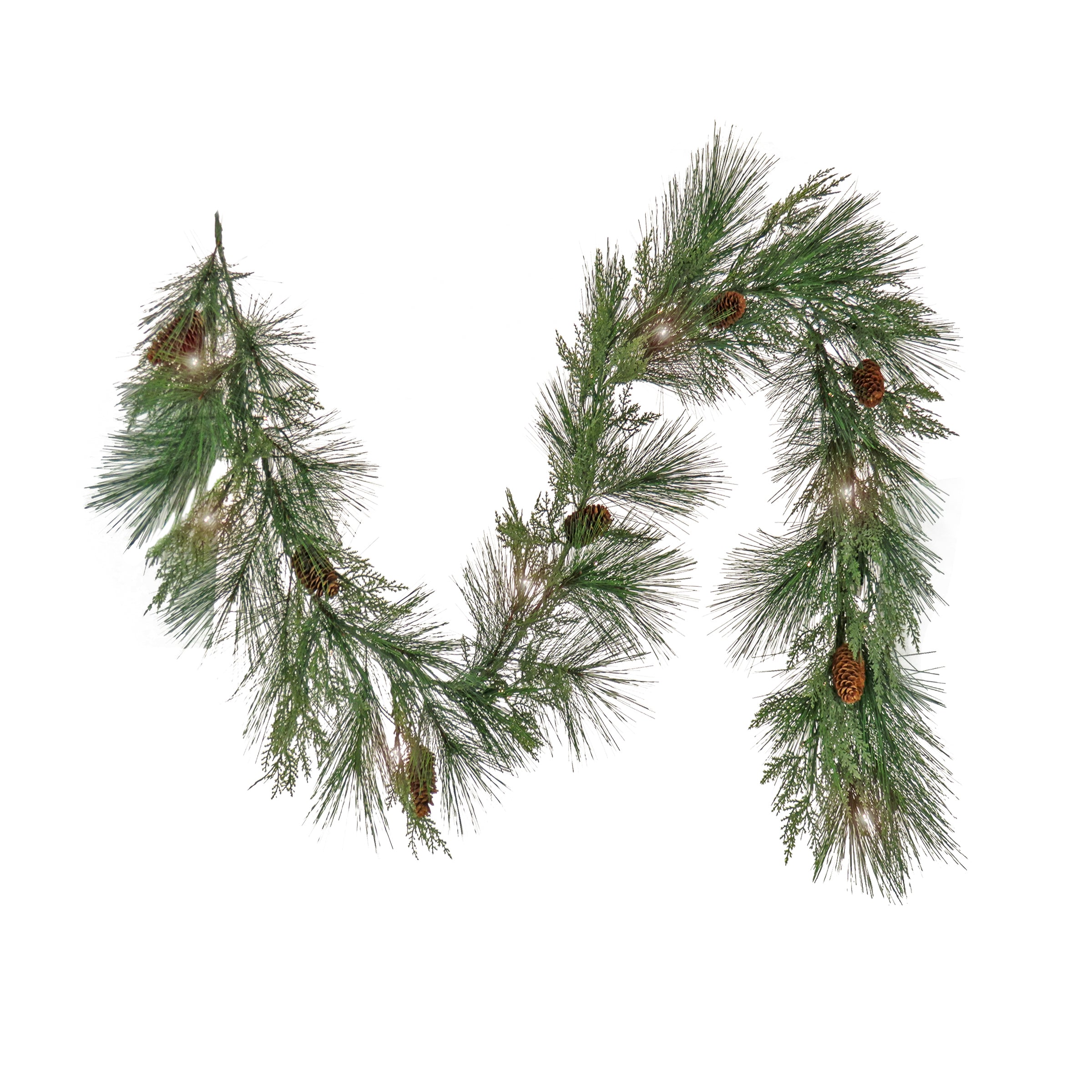 6 ft. Pre-Lit HGTV Home Collection Black Tie Cedar Garland