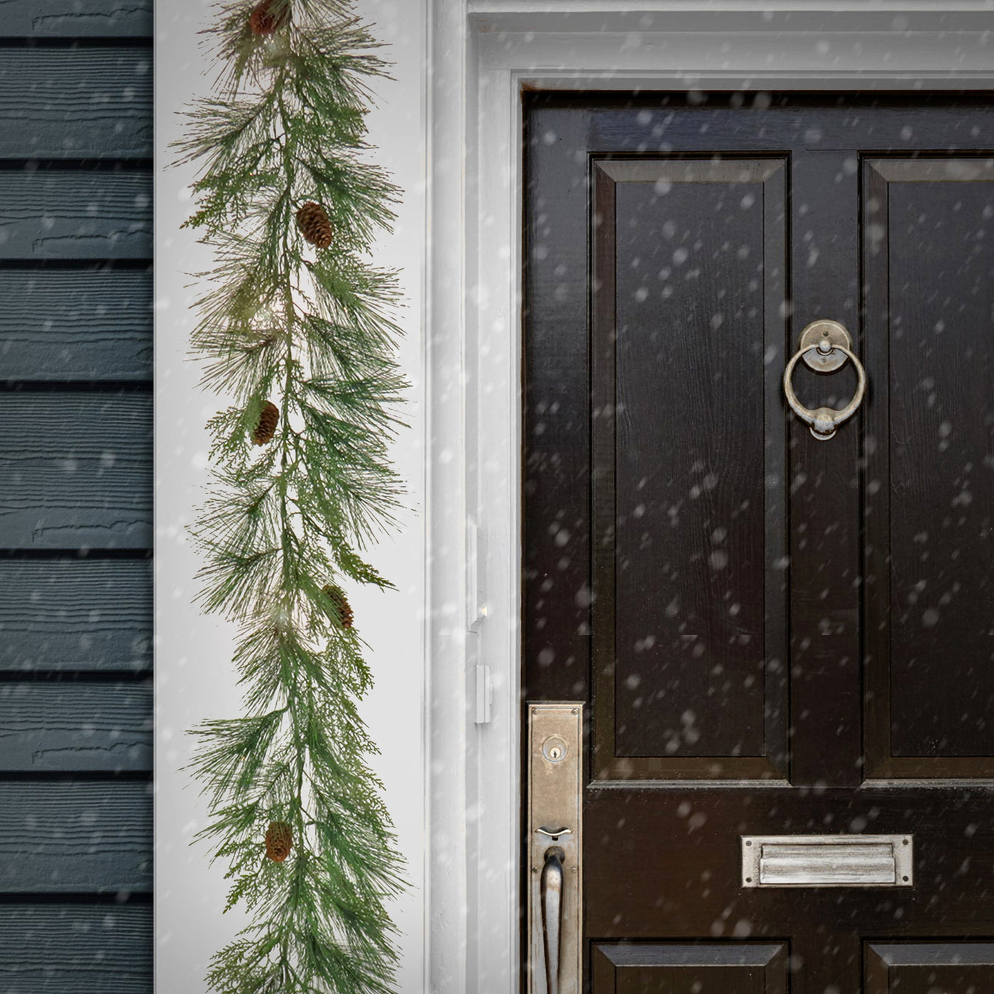 6 ft. Pre-Lit HGTV Home Collection Black Tie Cedar Garland