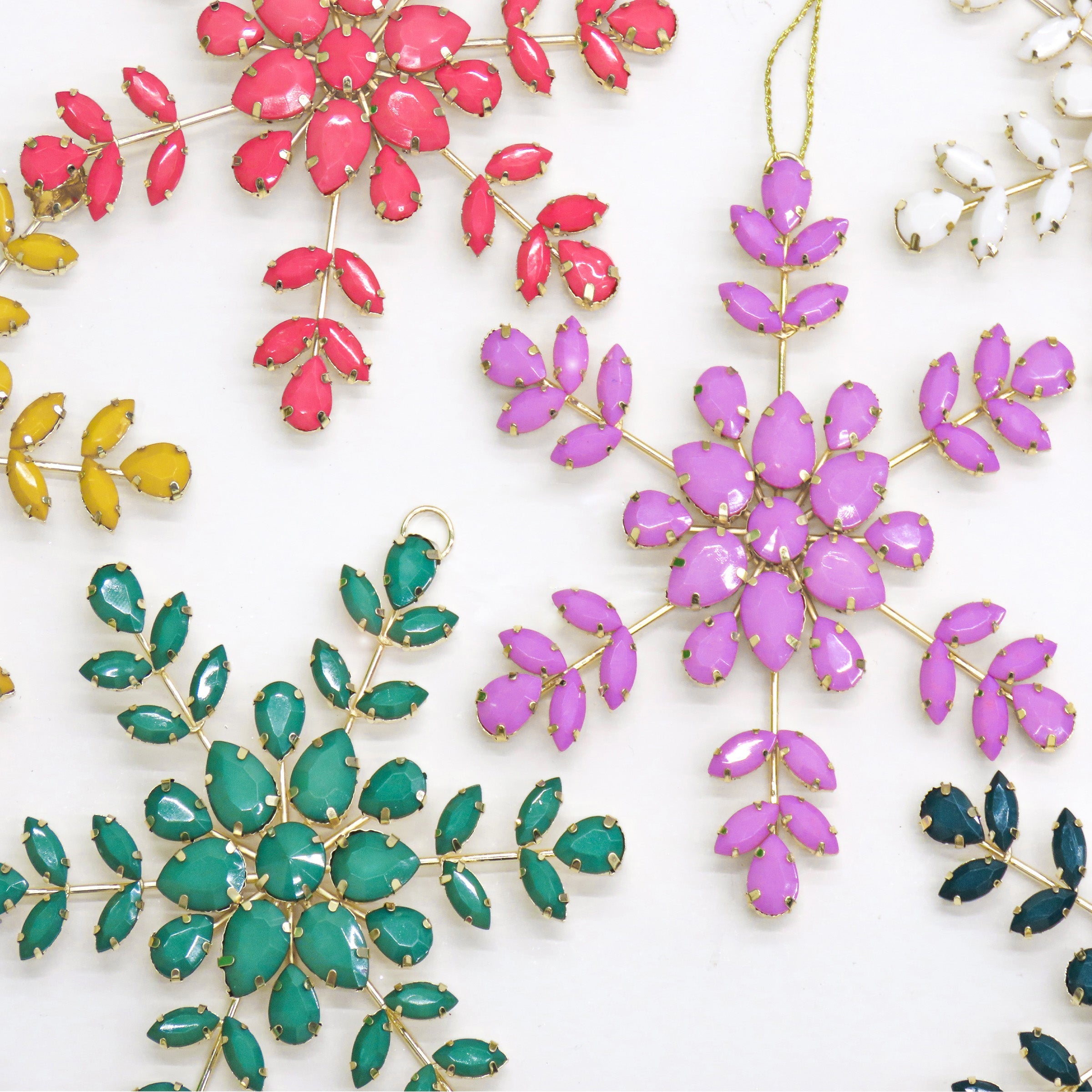 6-Piece HGTV Home Collection Beaded Snowflake Ornaments