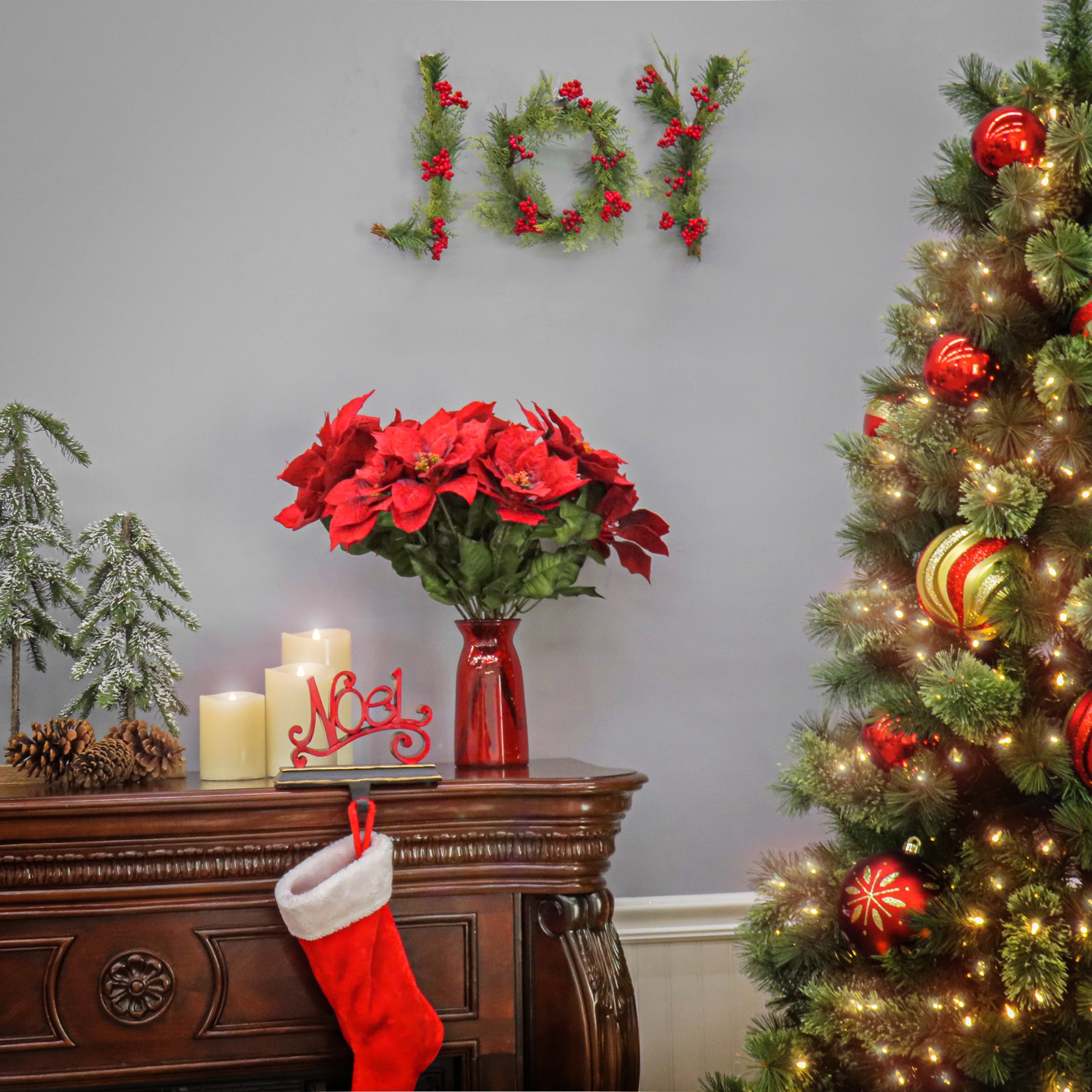 5 in. HGTV Home Collection Evergreen JOY Wall Decoration