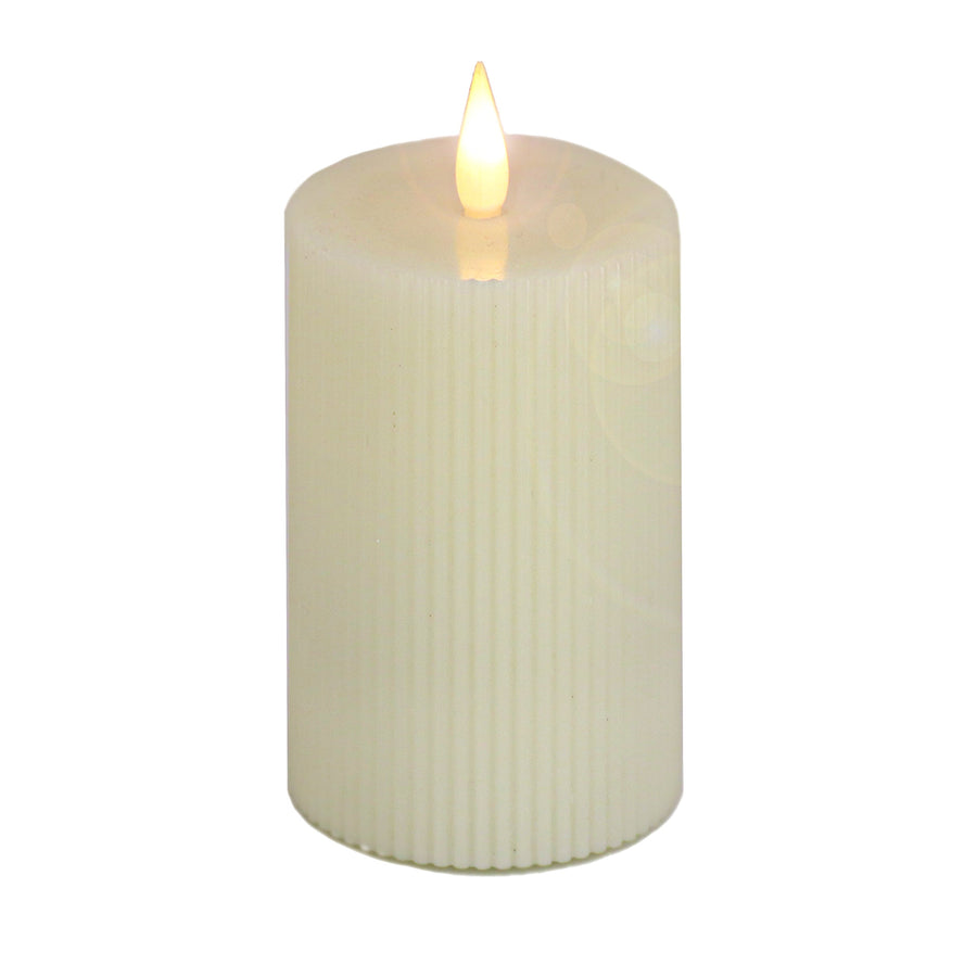 5 in. by 7 in. HGTV Home Collection Flameless Georgetown Pillar Candle, Ivory