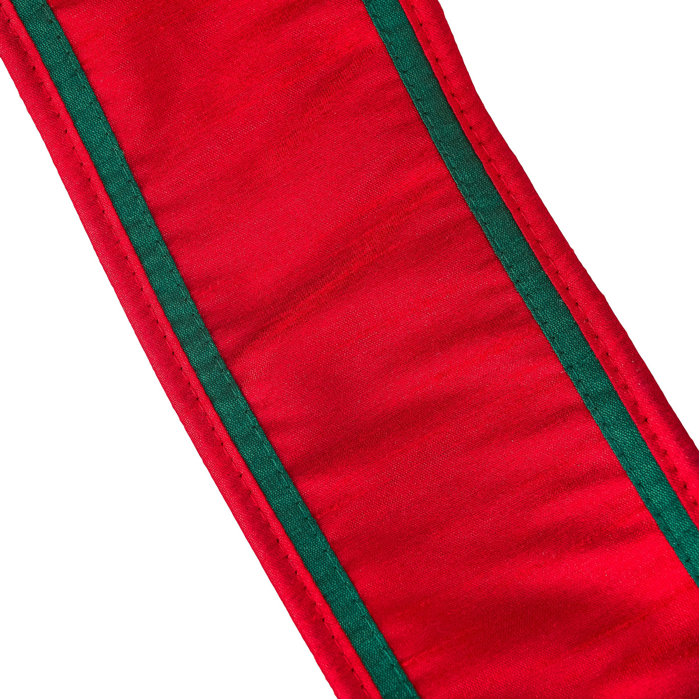 3 in. HGTV Home Collection Dupioni Double-Sided Ribbon, Red & Green