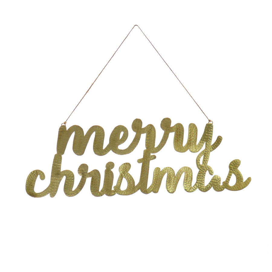19 in. HGTV Home Collection Merry Christmas Metal Wall Decoration