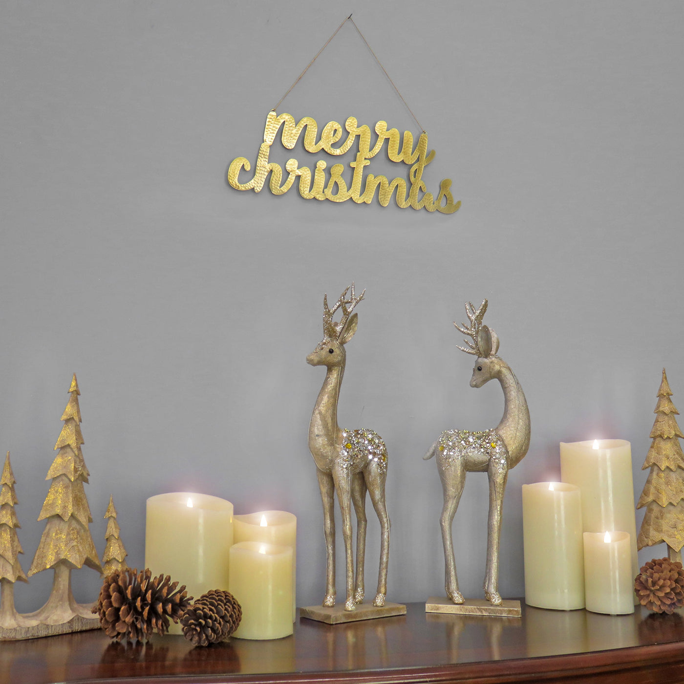 19 in. HGTV Home Collection Merry Christmas Metal Wall Decoration