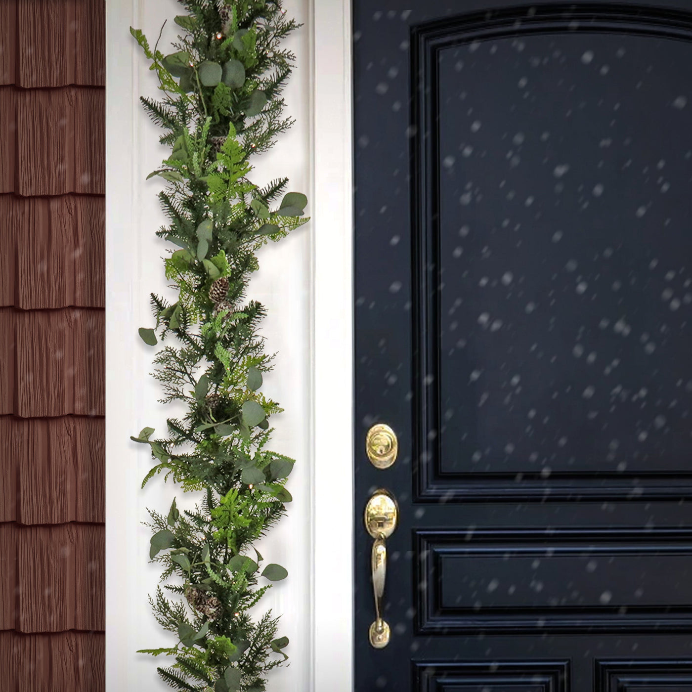 6 ft. Pre-Lit HGTV Home Collection Winter Garden Garland with LED Lights