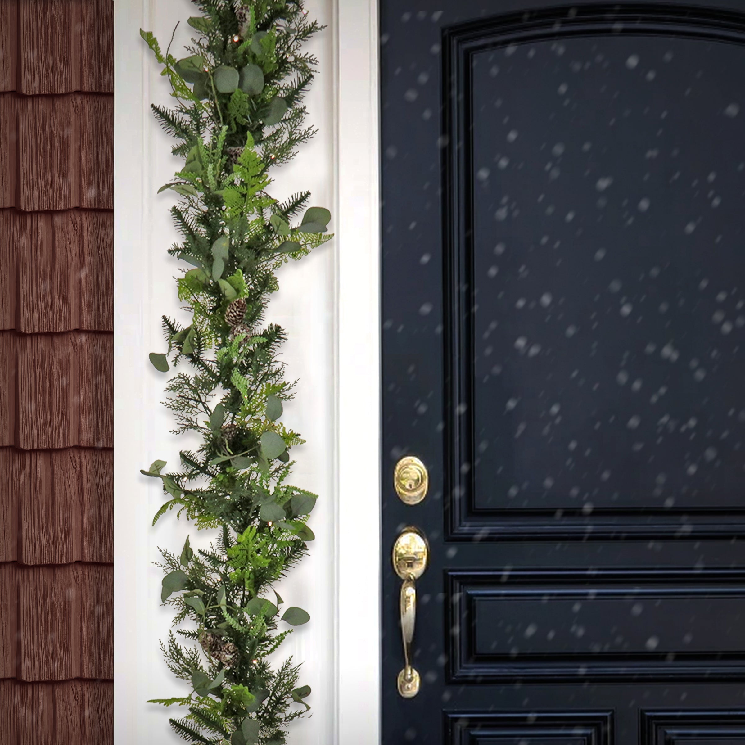 6 ft. Pre-Lit HGTV Home Collection Winter Garden Garland with LED Lights