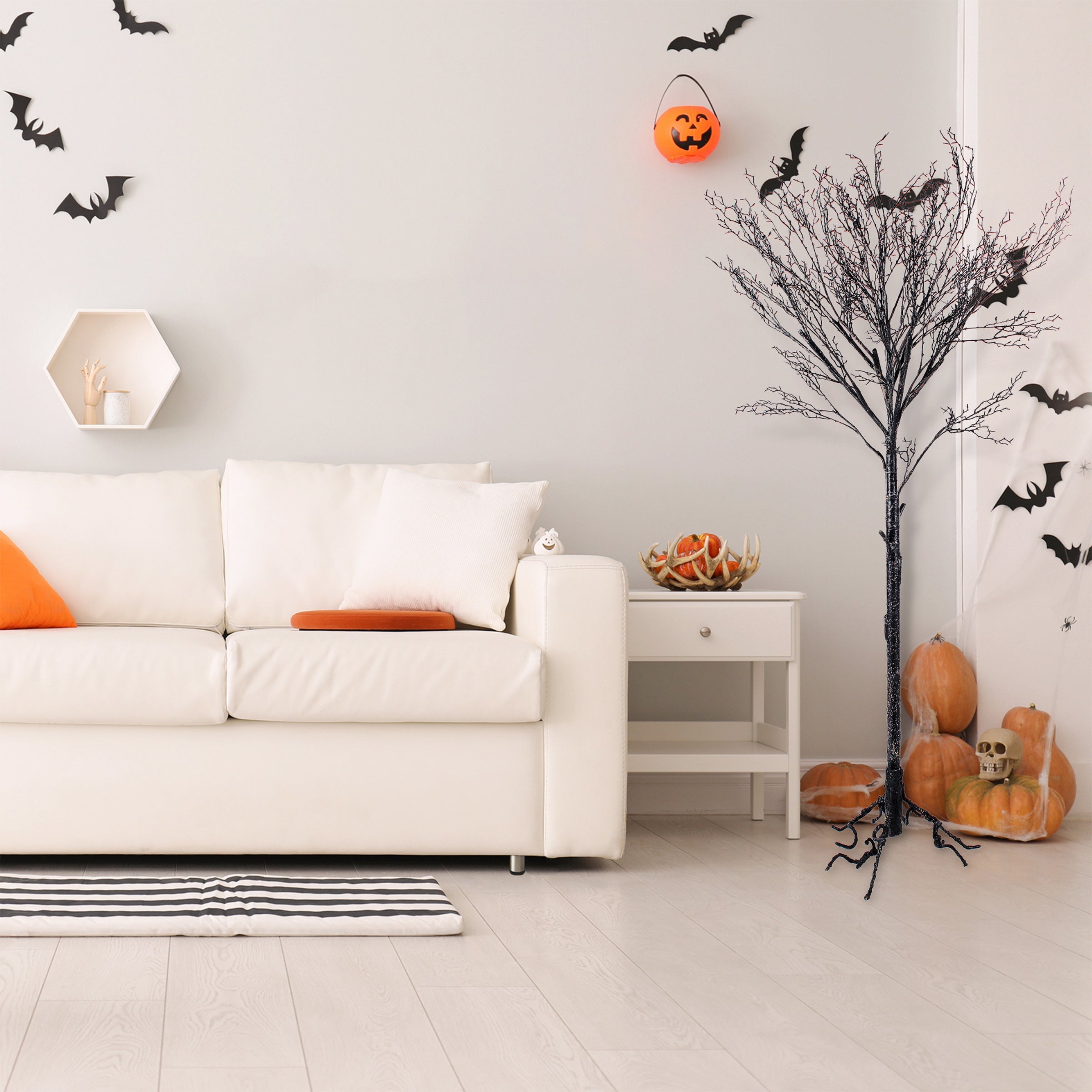 68 in. Halloween Black Leafless Tree Decoration