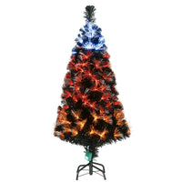 4 ft. Halloween Pre-Lit Black Tree with Fiber Optic, Candy Corn LED Light