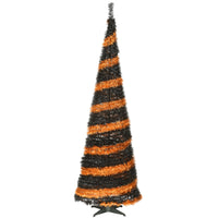 7.5 ft. Halloween Black and Orange Tinsel Tree