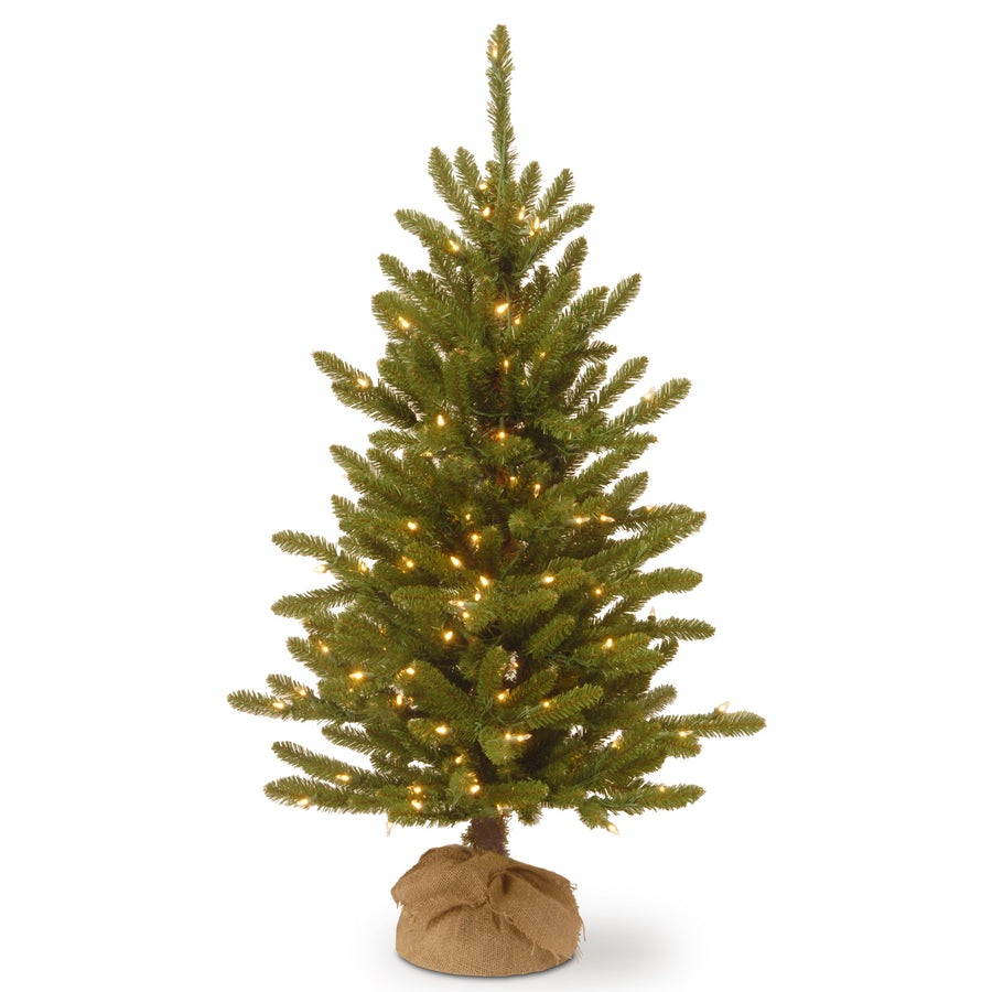 4 ft. Pre-Lit Kensington Fir Tree in a Burlap Sack with Clear Lights