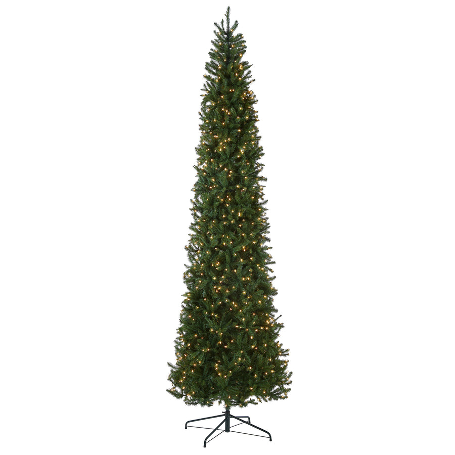 10 ft.Pre-Lit Kingswood Fir Pencil Slim Tree with Clear Lights