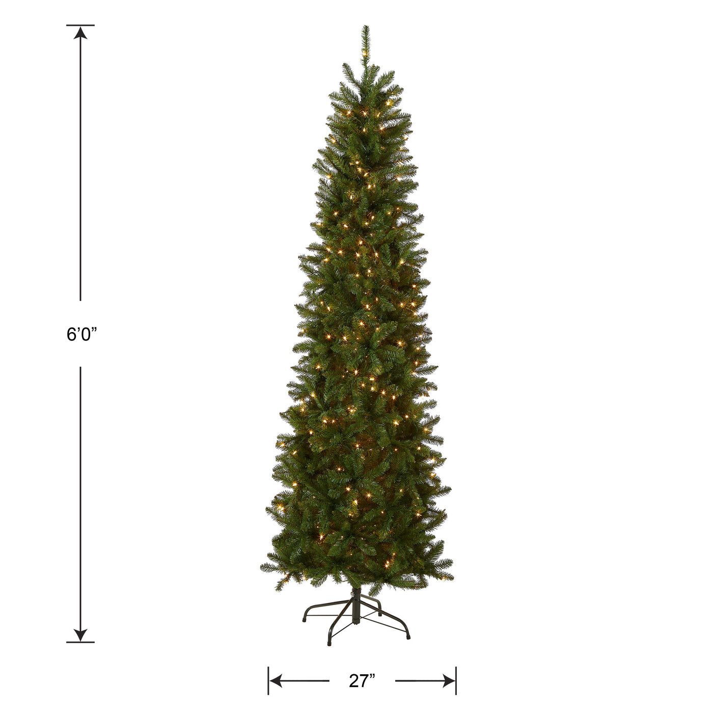 6 ft. Pre-Lit Kingswood Fir Pencil Tree with Clear Lights