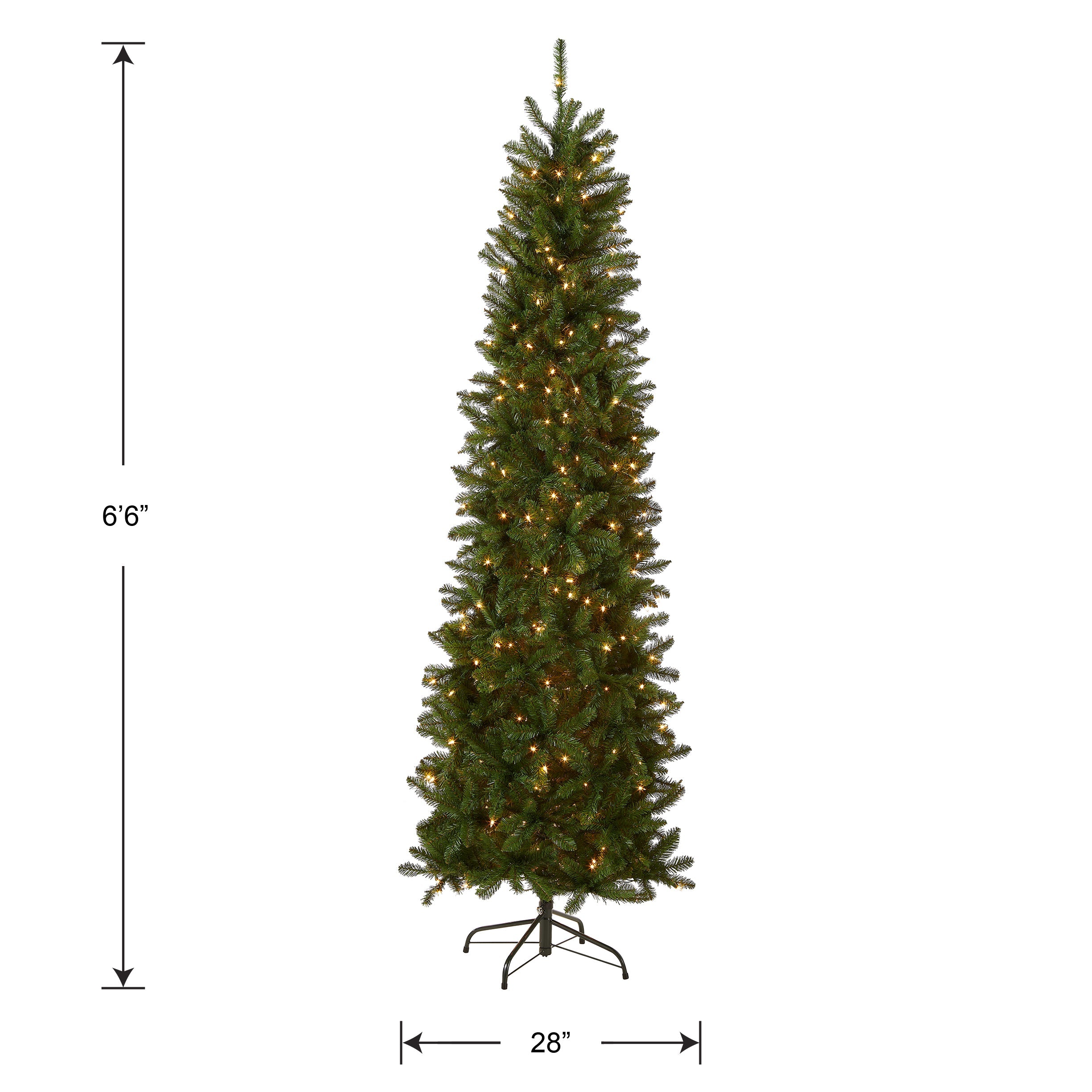 6.5 ft. Pre-Lit Kingswood Fir Pencil Tree with Clear Lights