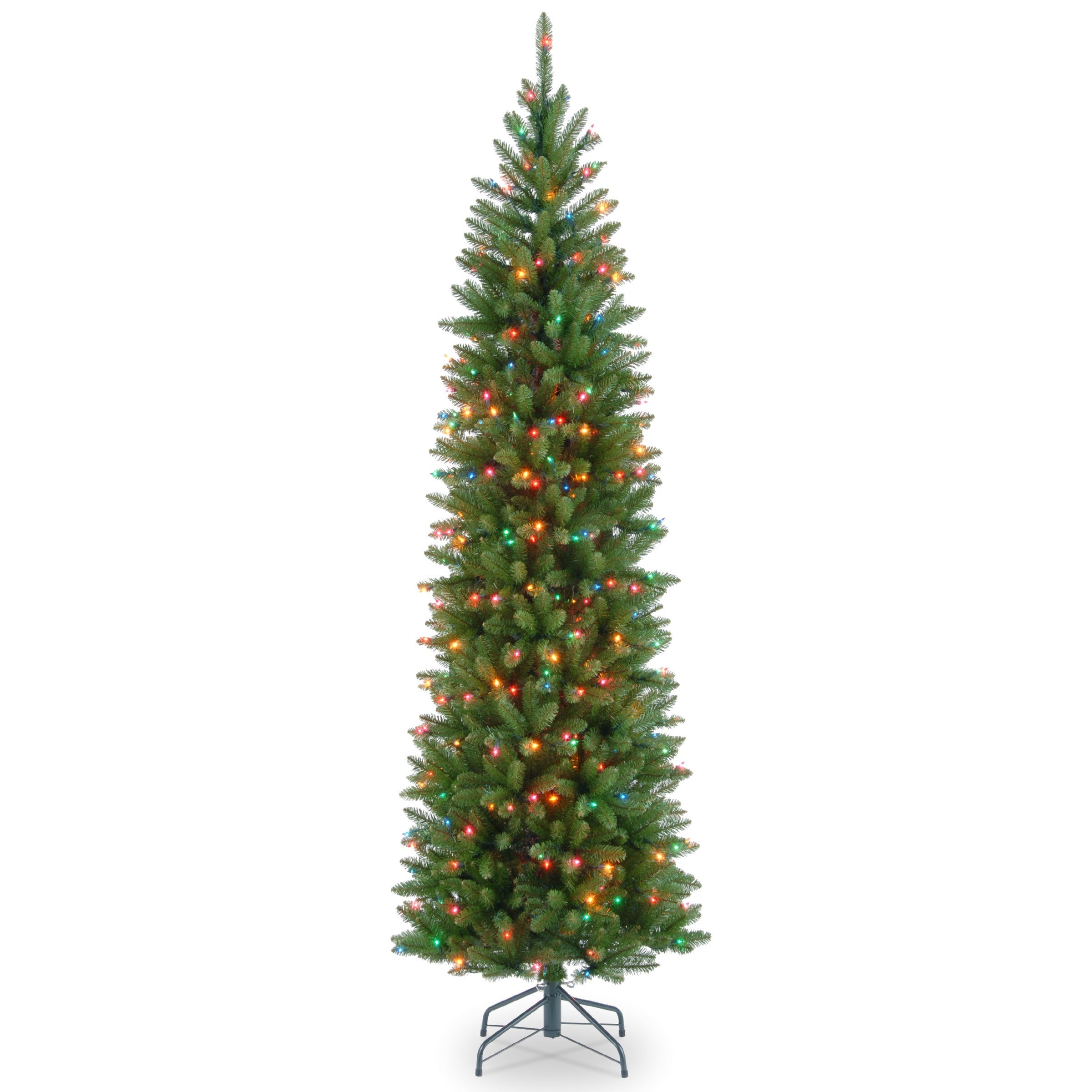 6.5 ft. Pre-Lit Kingswood Fir Pencil Tree with Multicolor Lights