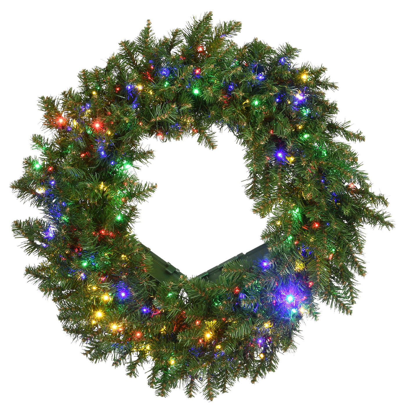 24 in. Pre-Lit Kingswood Fir Wreath with Dual Color Infinity Lights