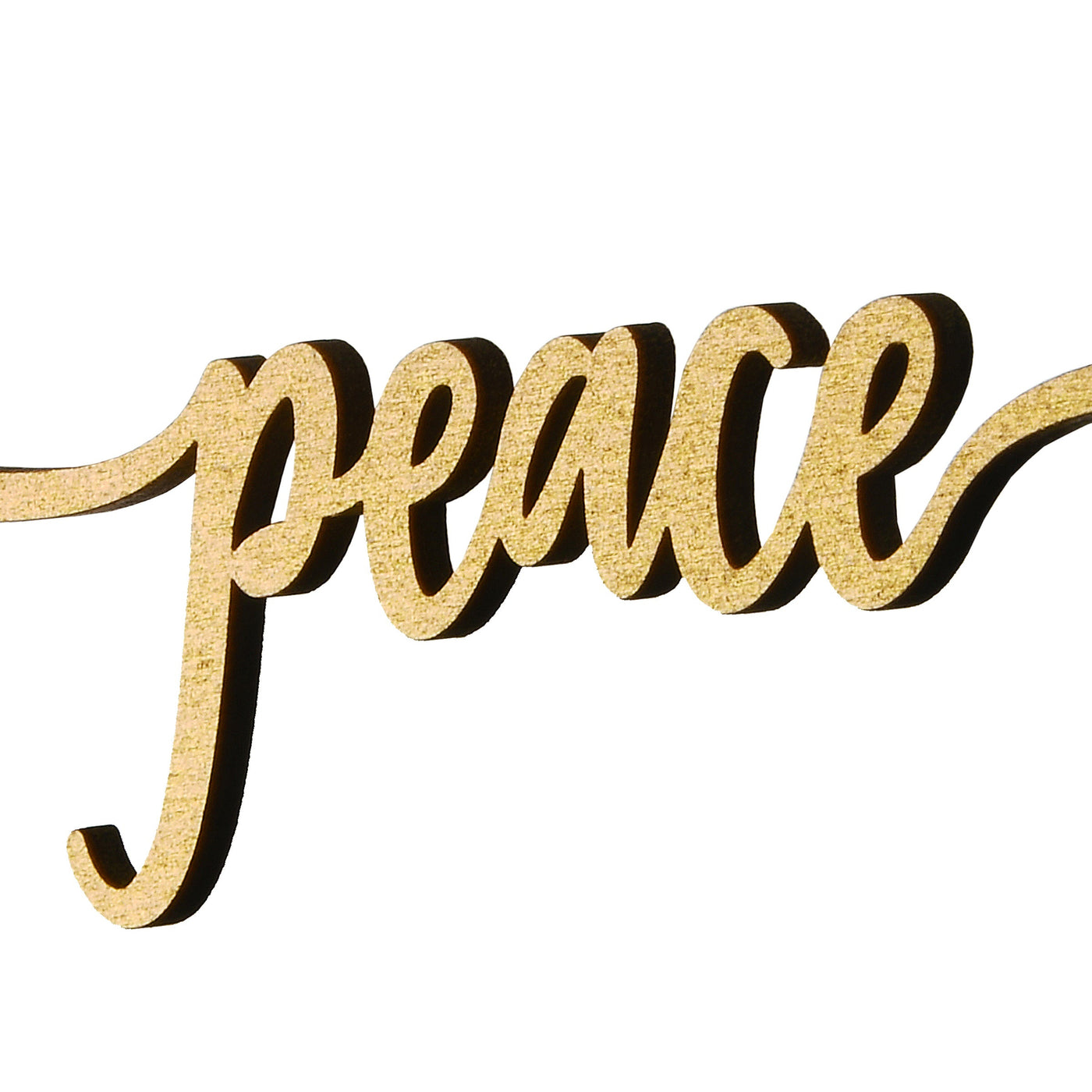 6-Piece Christmas Place Setting Message Decor, Curly Script Writing In Gold, 10 in