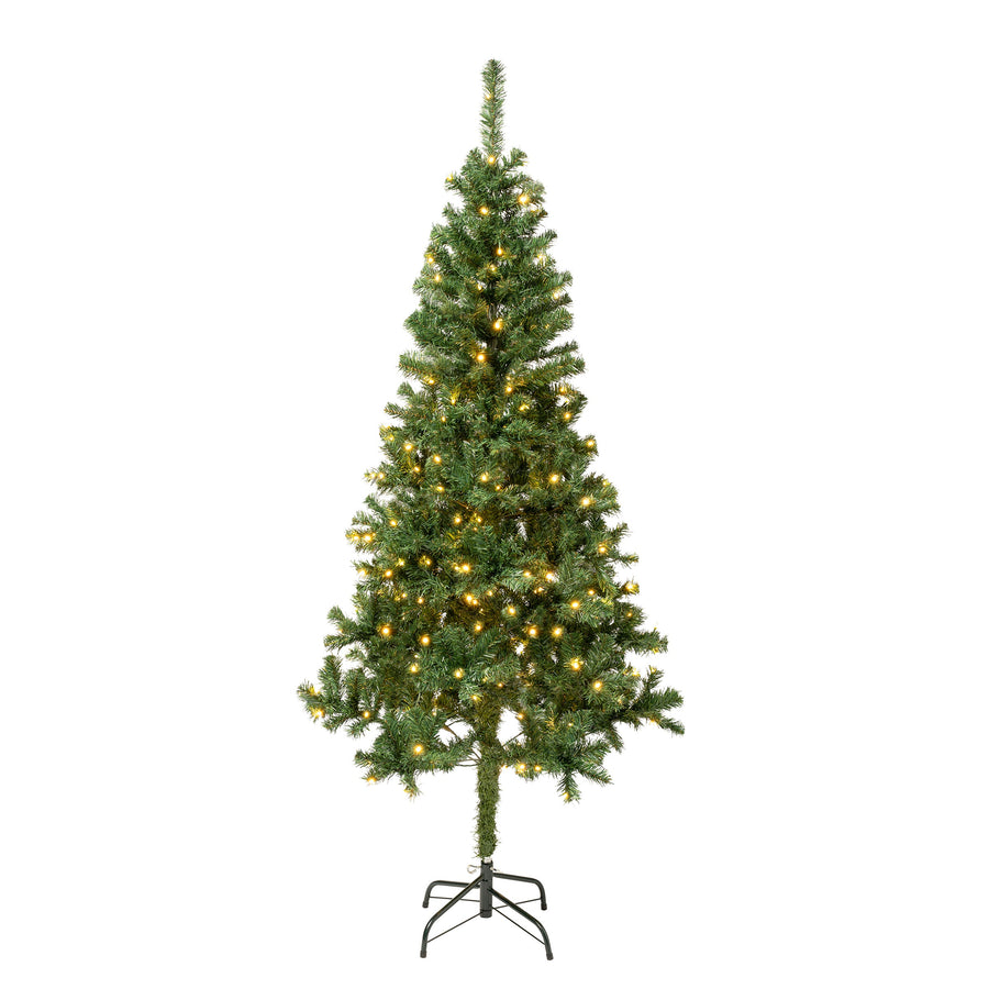 6 ft. Pre-Lit Linden Spruce Tree with Warm White LED Lights