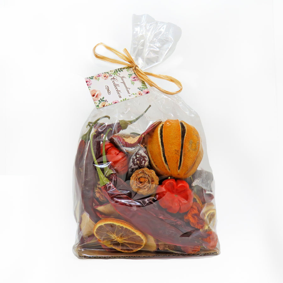 National Tree Company 6" 250 Gram Mixed Potpourri- Oranges, Sliced Red Apples, Chiles, Cones, and Jackarandas