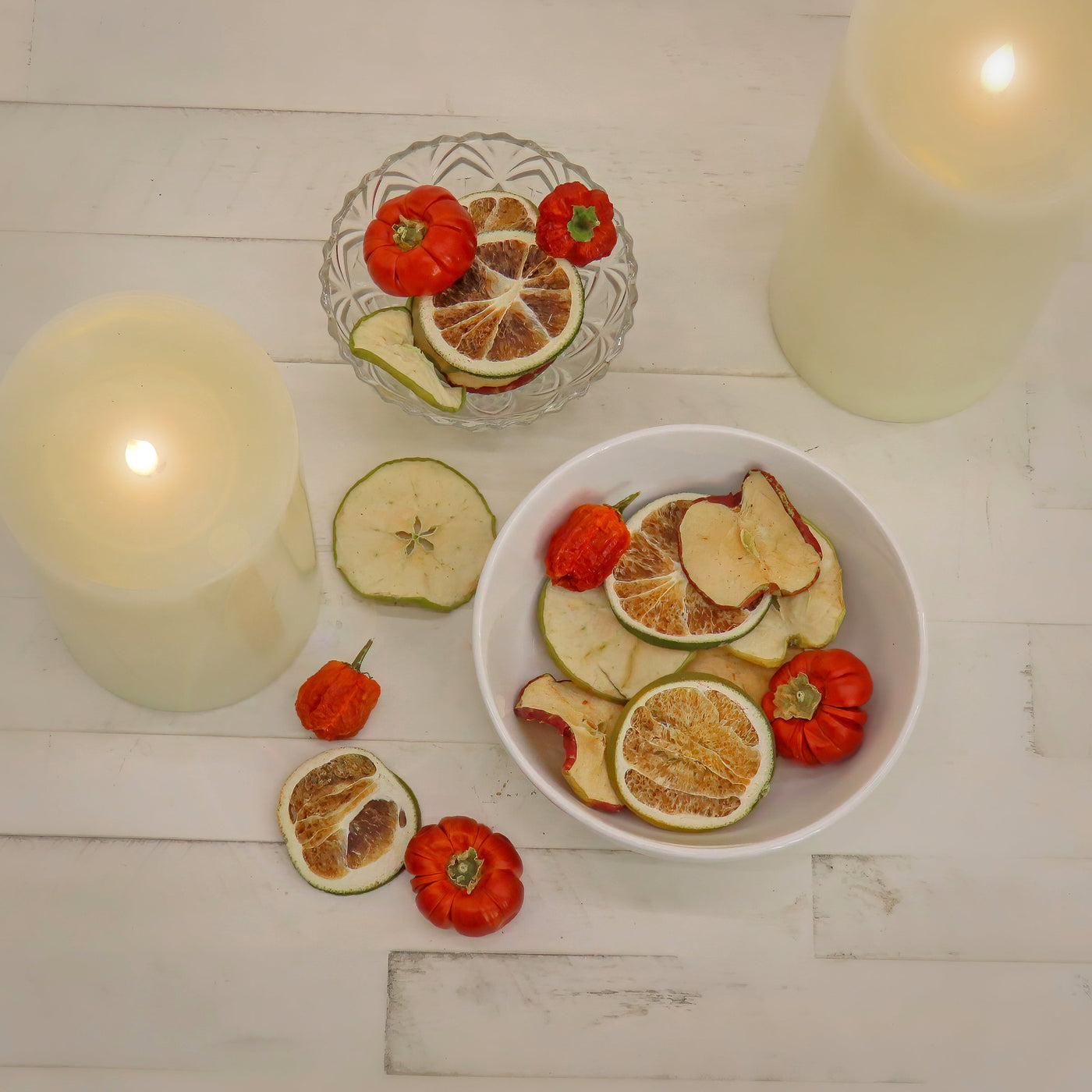 6 in. 250 Gram Mixed Potpourri- Red and Green Apples, Sliced Limes, and Chiles