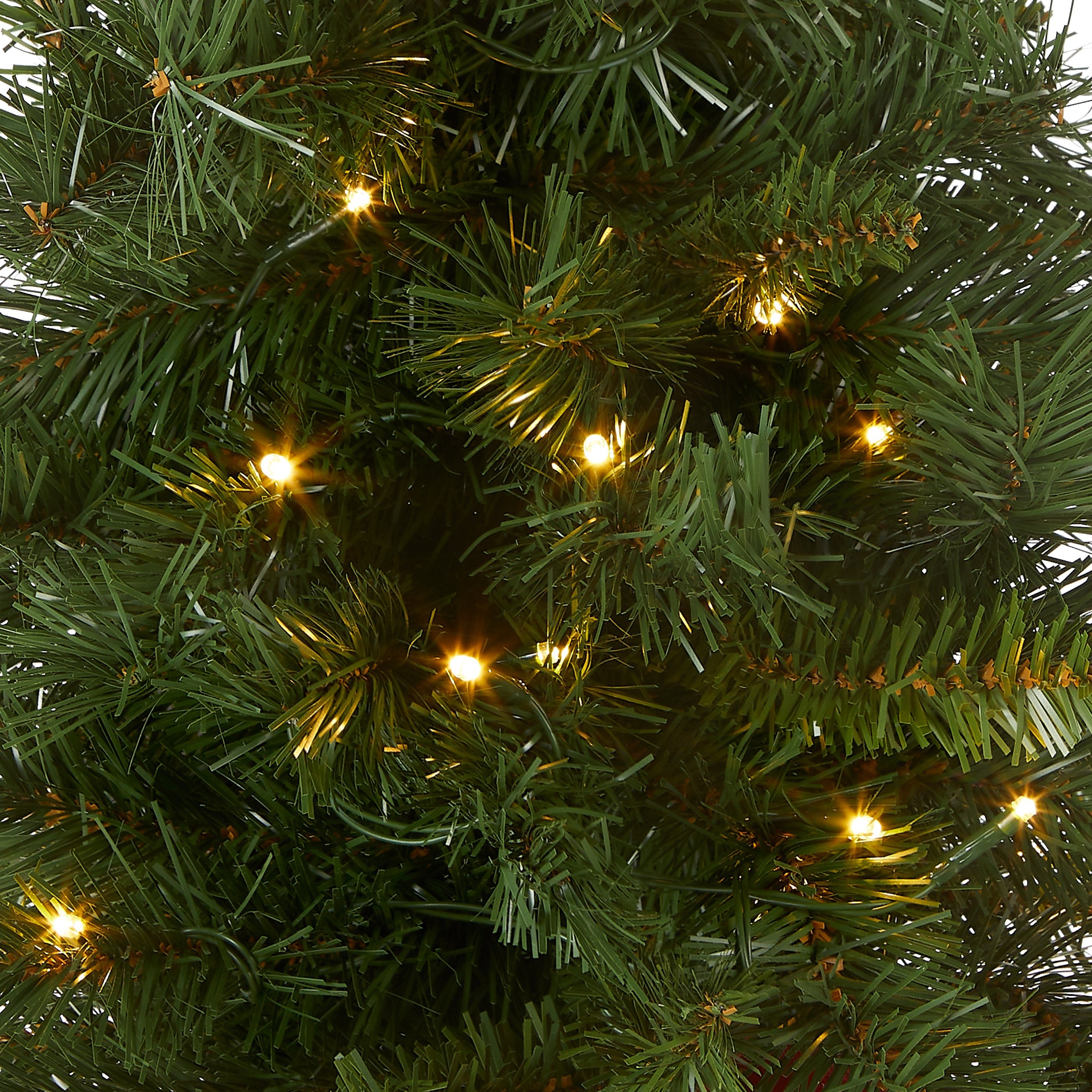 2 ft. Pre-Lit Majestic Fir Tree with LED Lights, Red Base