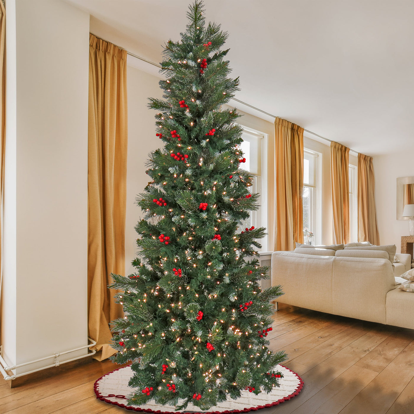 9 ft. Pre-Lit Meadowlark Pencil Tree with Clear Lights