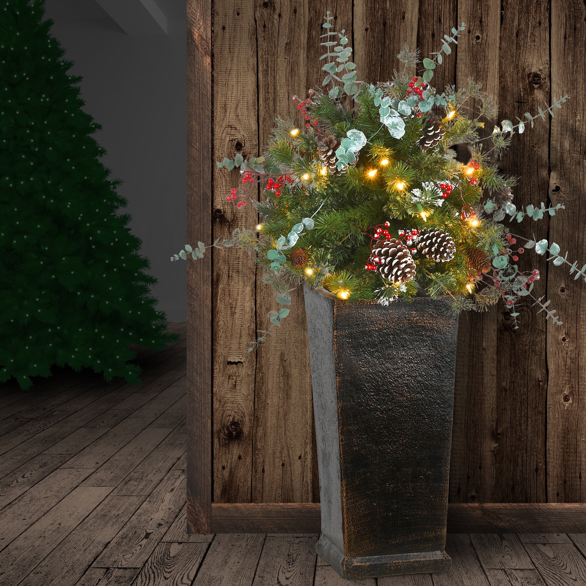 3 ft. Pre-Lit Meadow Basin Tree with LED Lights