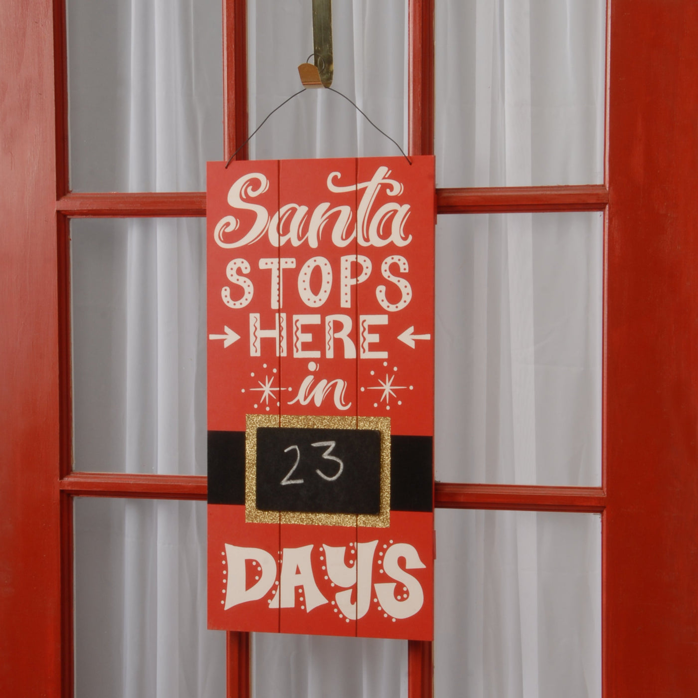 22 in. Santa Countdown Wall Art