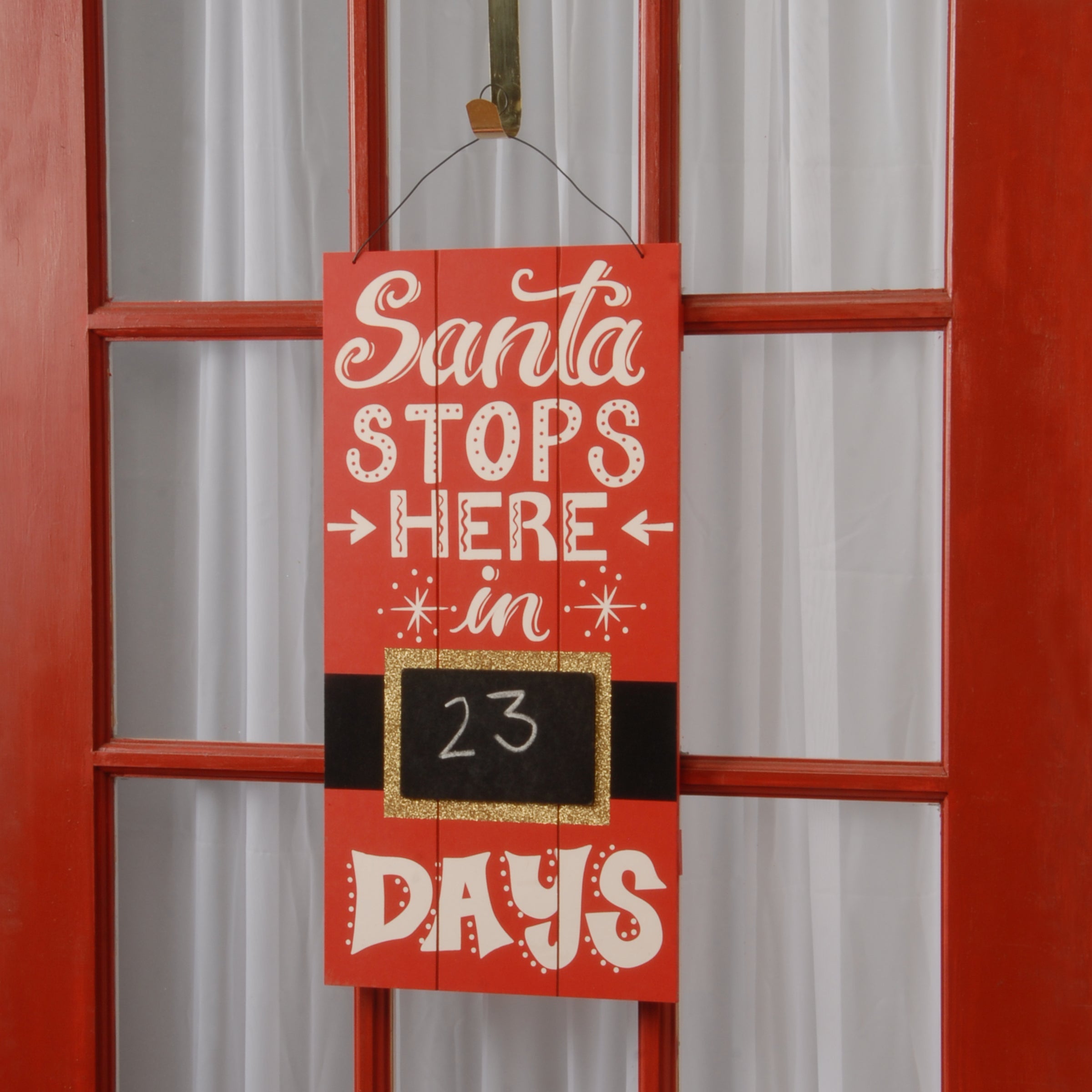 22 in. Santa Countdown Wall Art