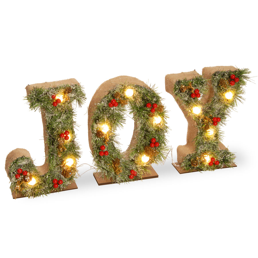 27" Pre-Lit JOY Decoration