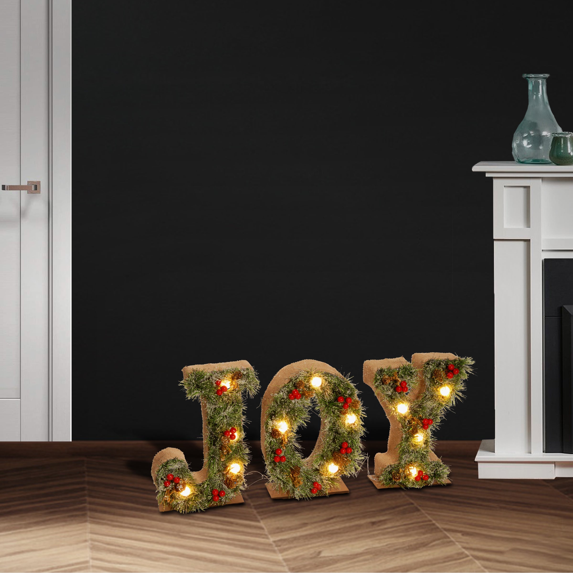 27 in. Pre-Lit JOY Decoration