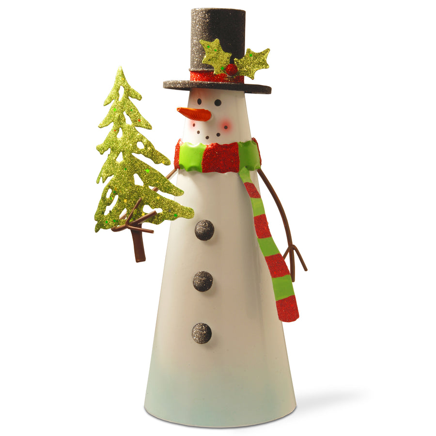 12" Metal Snowman Character