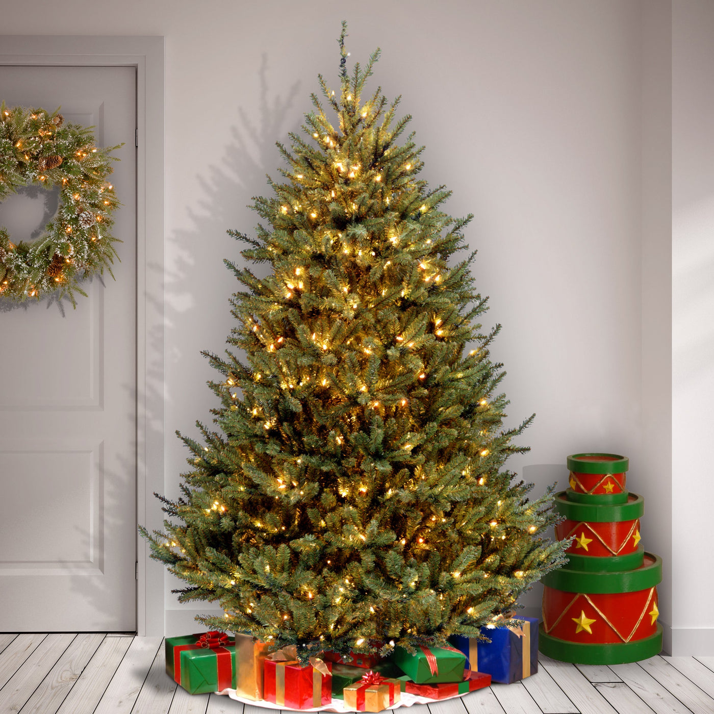6.5 ft. Pre-Lit Natural Fraser Fir Medium Tree with Clear Lights