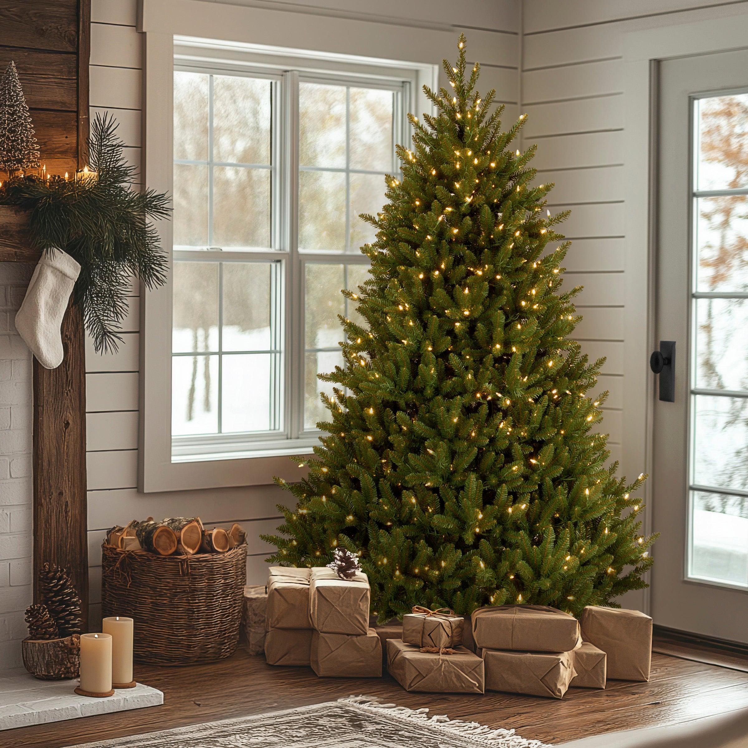 7.5 ft. Pre-Lit Natural Fraser Fir Tree with Clear Lights