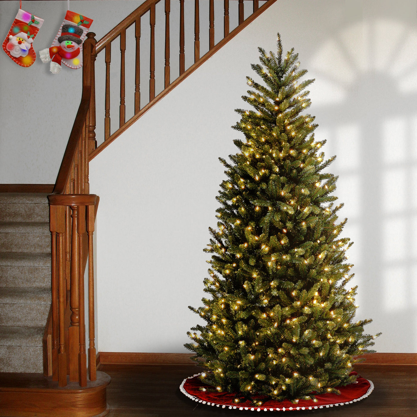 6.5 ft. Pre-Lit Natural Fraser Fir Slim Tree with Clear Lights