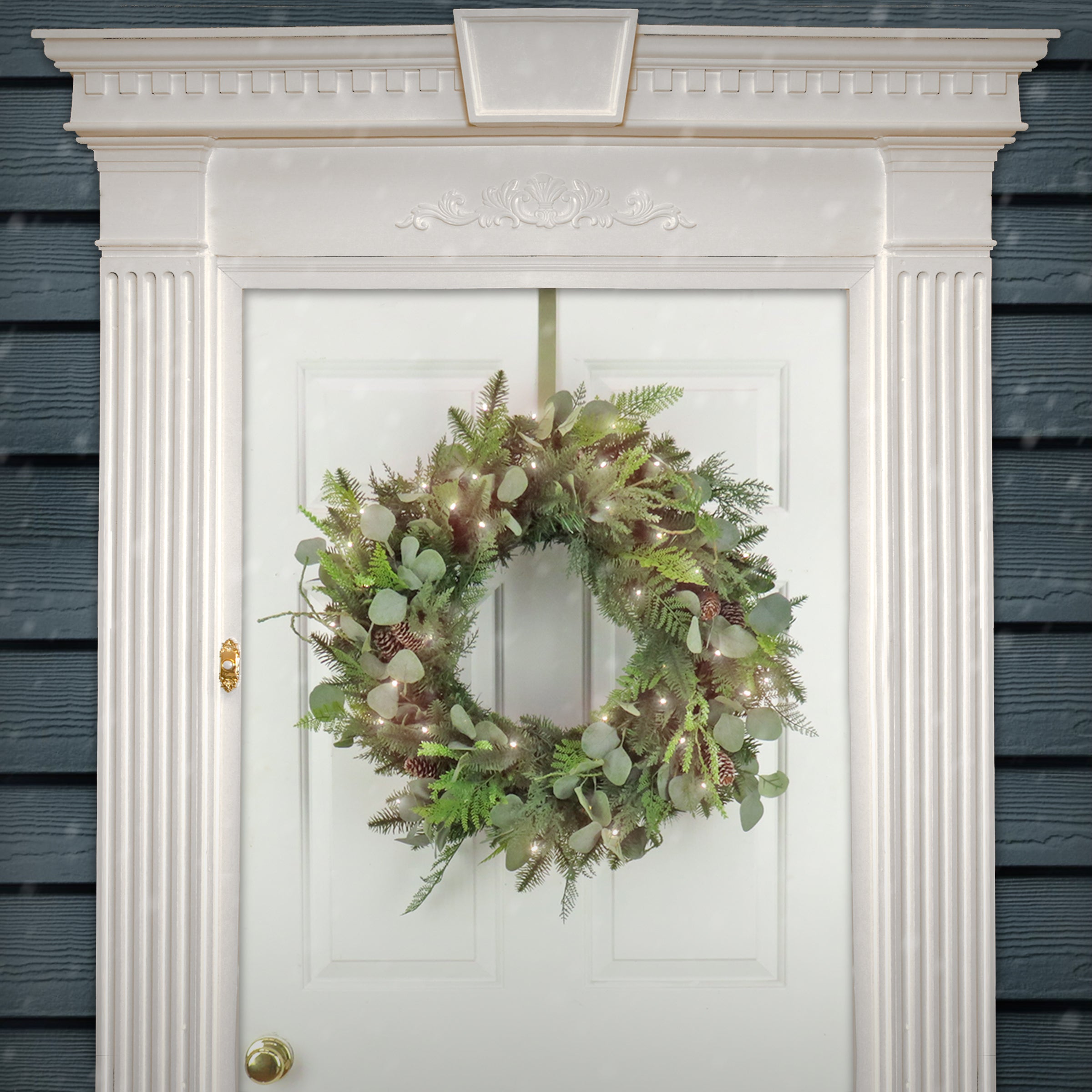 30 in. Pre-Lit North Conway Wreath with Clear Lights