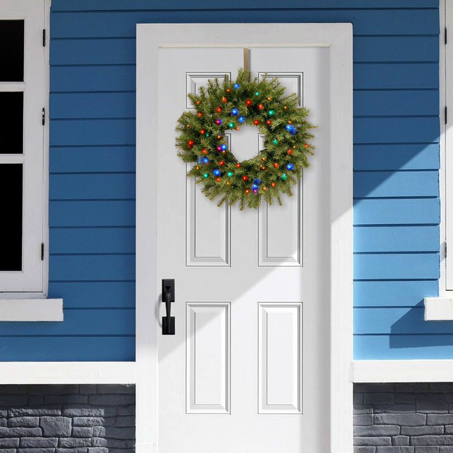 24 in. Pre-Lit Norwood Fir Wreath with Multicolor LED Lights
