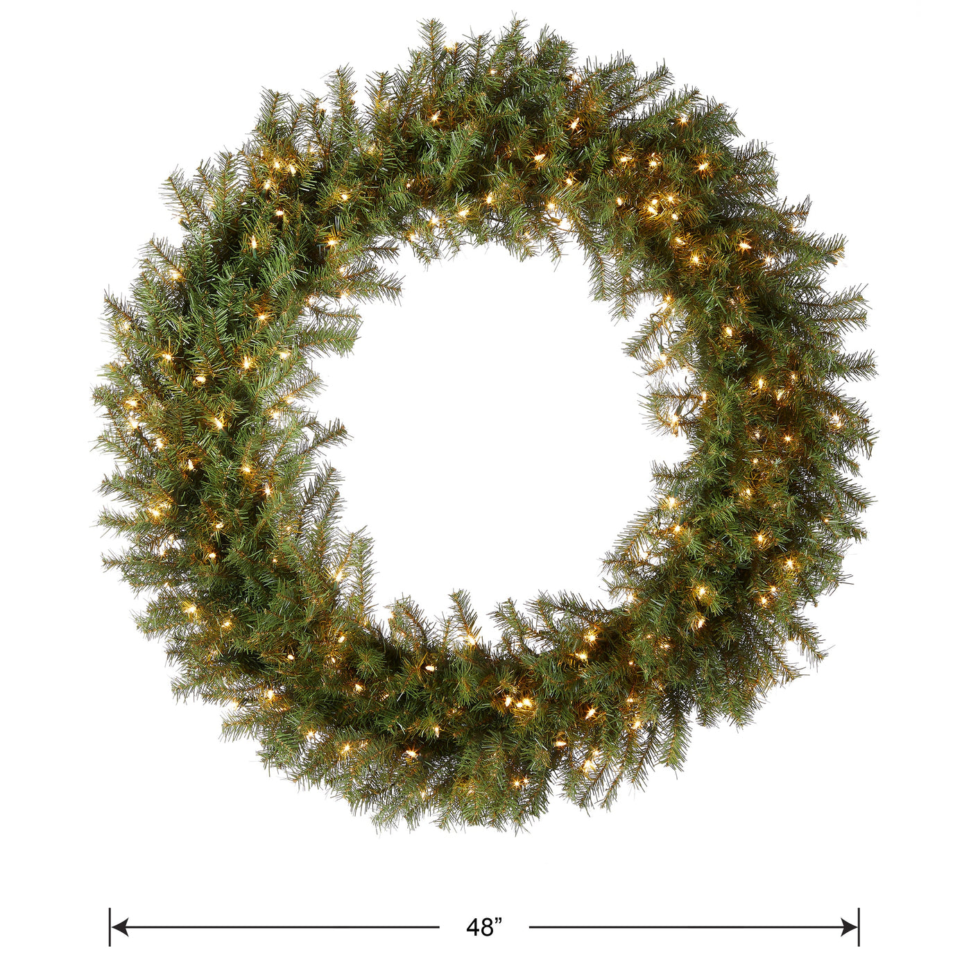 48 in. Pre-Lit Norwood Fir Wreath with Clear Lights