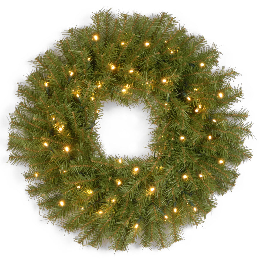 24 in. Pre-Lit Norwood Fir Wreath with Twinkly LED Lights