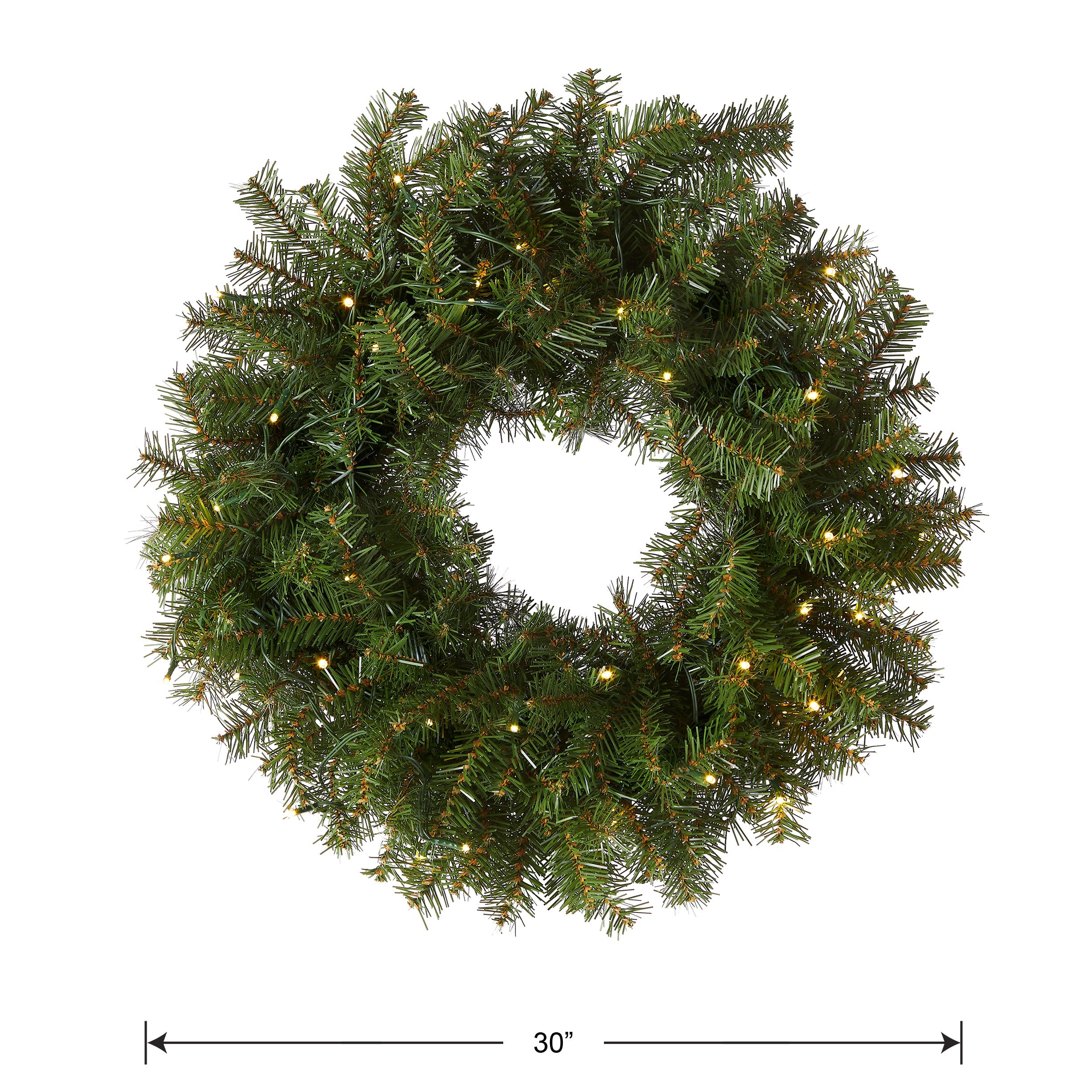 30 in. Pre-Lit Norwood Fir Wreath with LED Lights