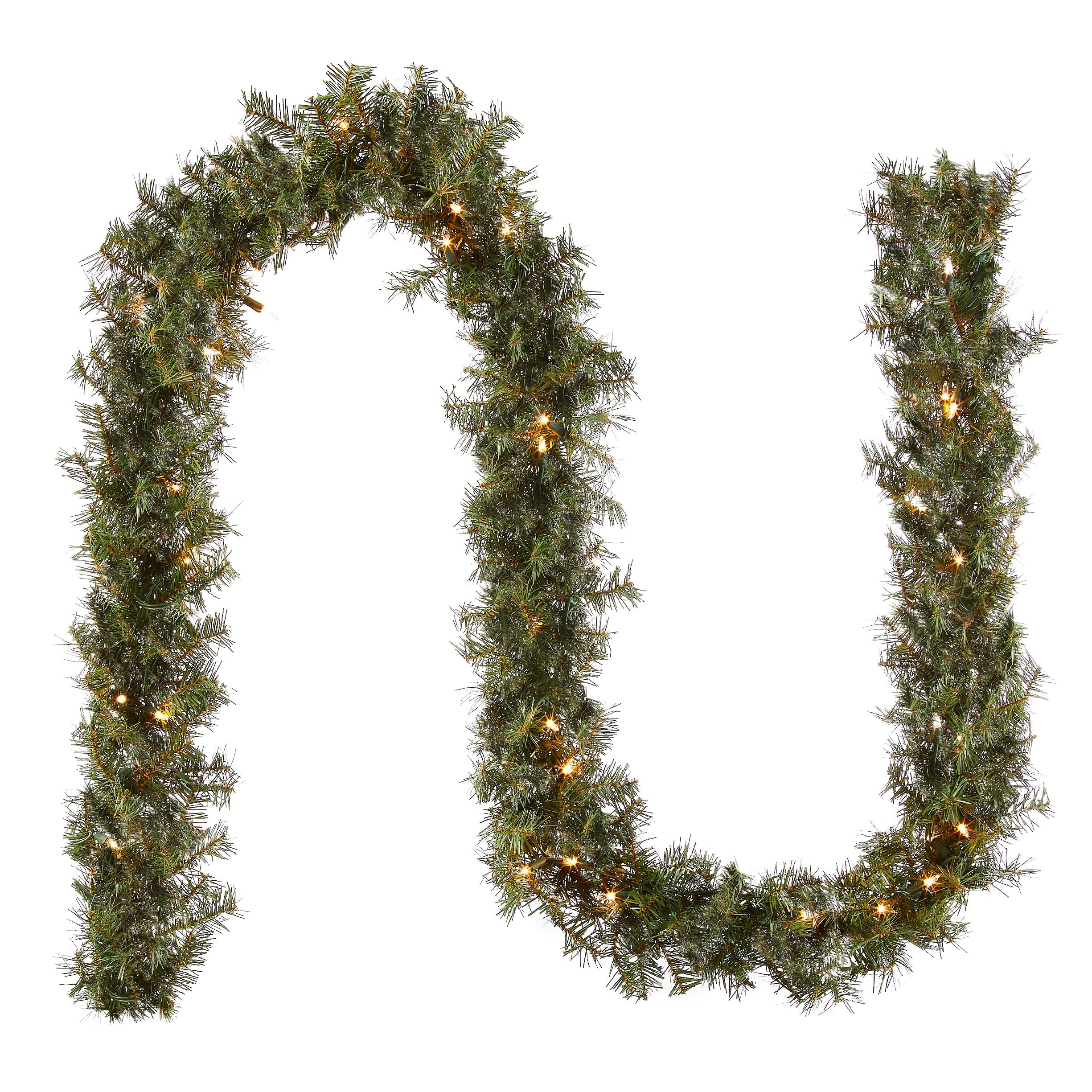 9 ft. Pre-Lit Plug-In Norwood Fir Garland with Clear Lights - 10 in Diameter