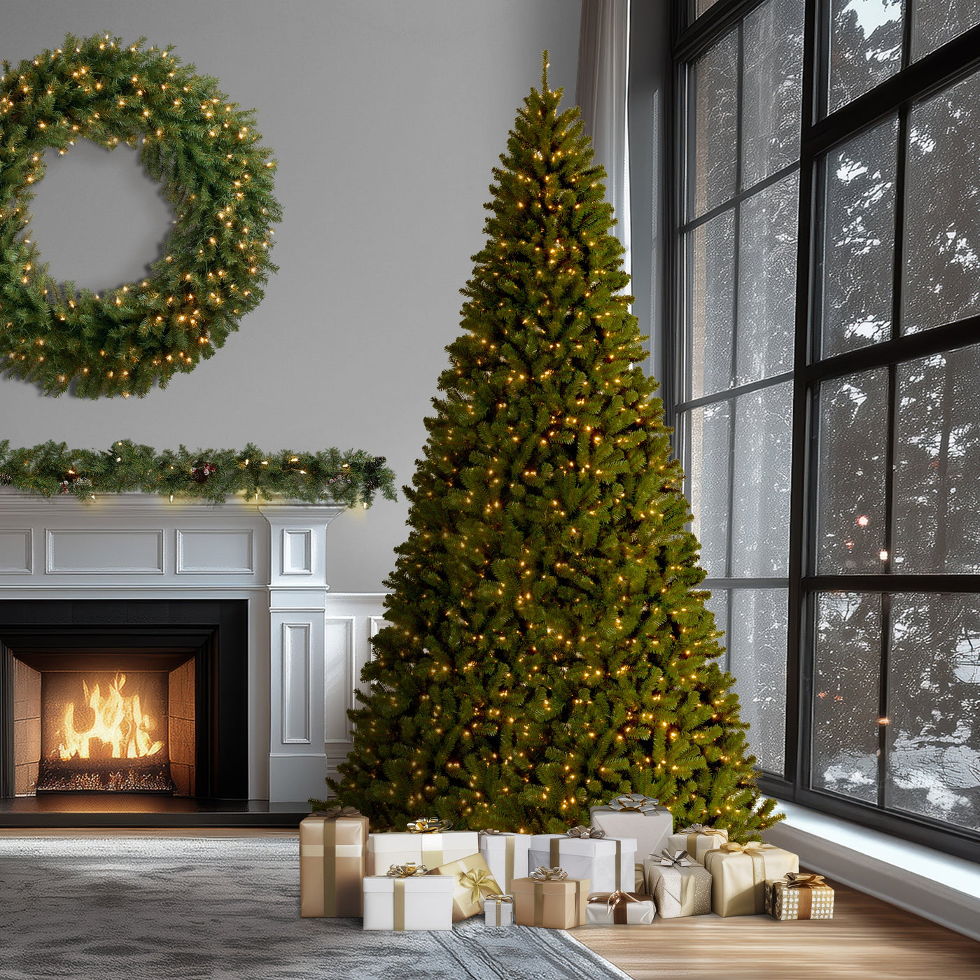 16 ft. Pre-Lit North Valley Spruce Tree with Clear Lights