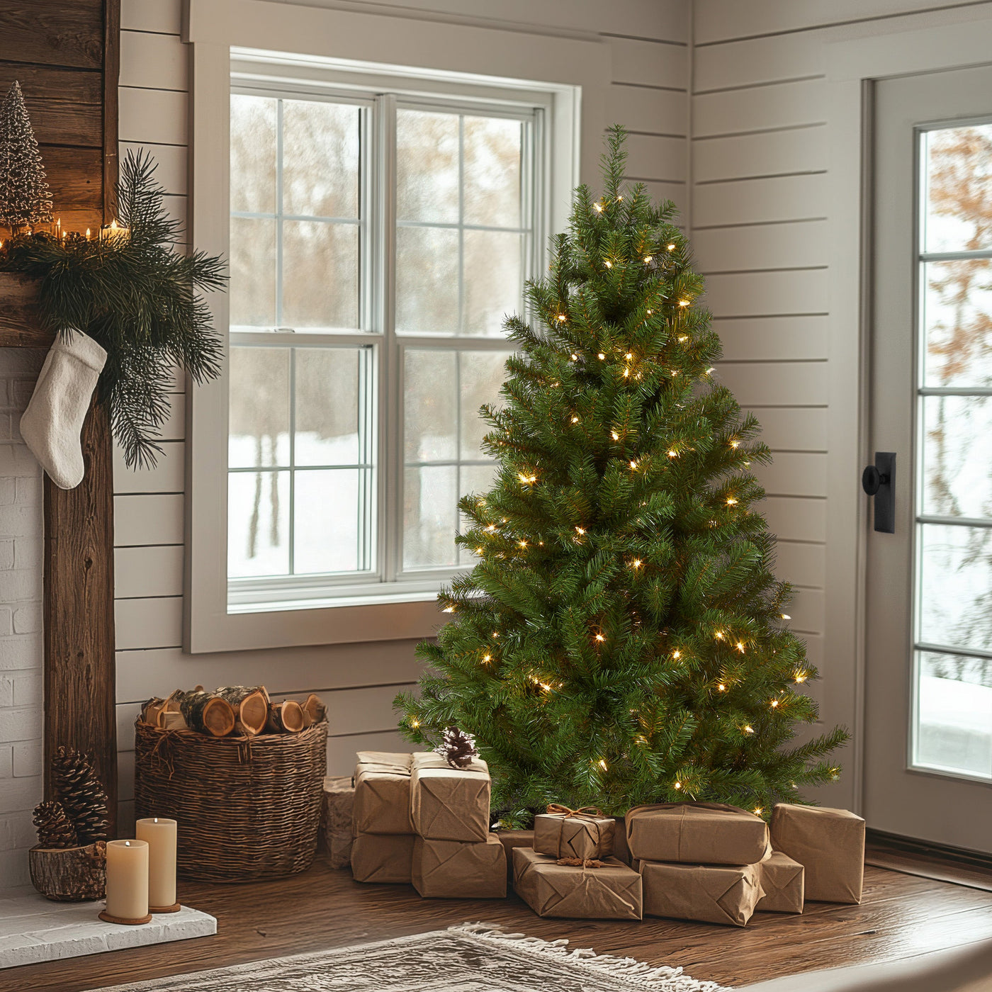 4.5 ft. Pre-Lit North Valley Spruce Tree with Clear Lights