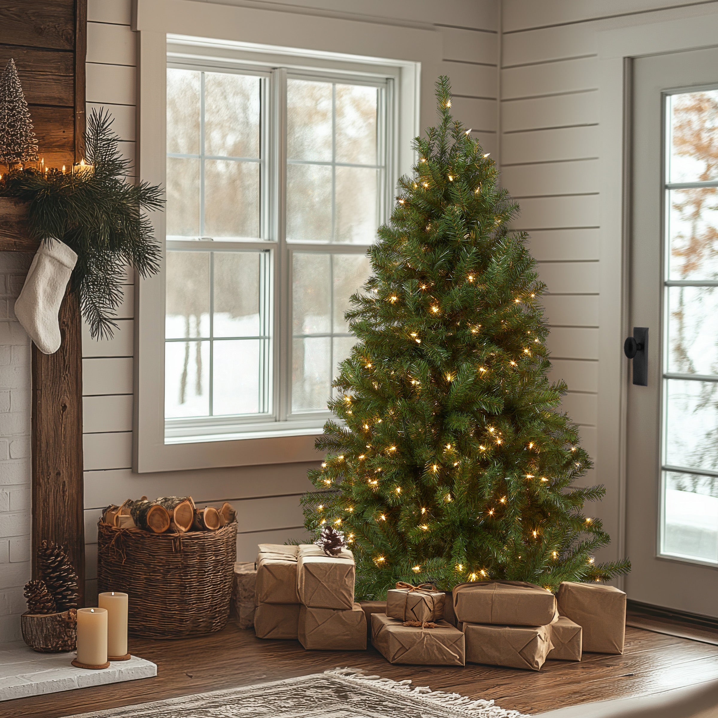 5 ft. Pre-Lit North Valley Spruce Tree with Clear Lights