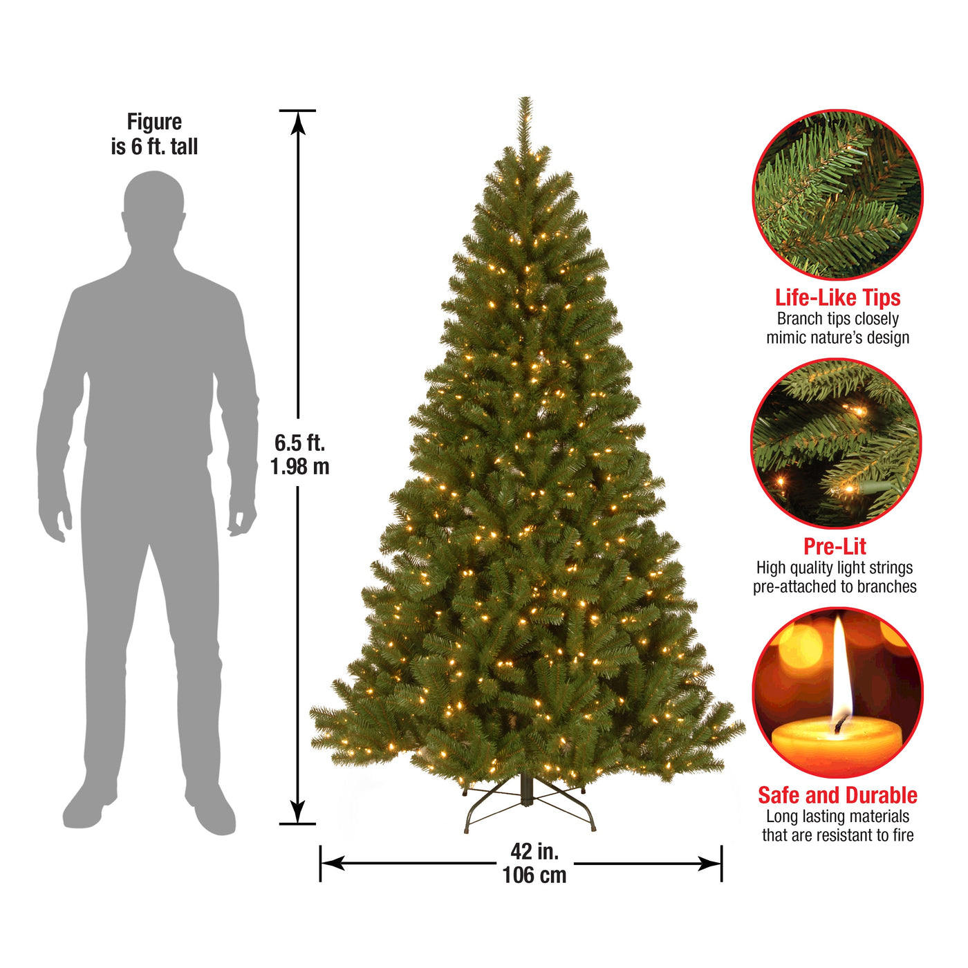 6.5 ft. Pre-Lit North Valley Spruce Tree with Clear Lights