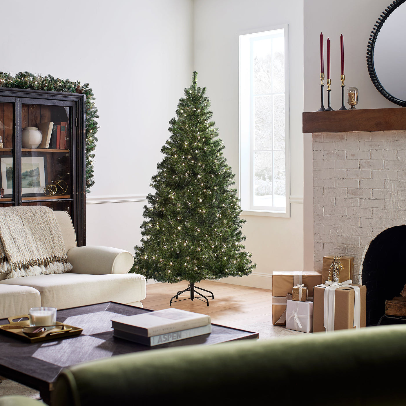 6.5 ft. Pre-Lit North Valley Spruce Tree with Clear Lights